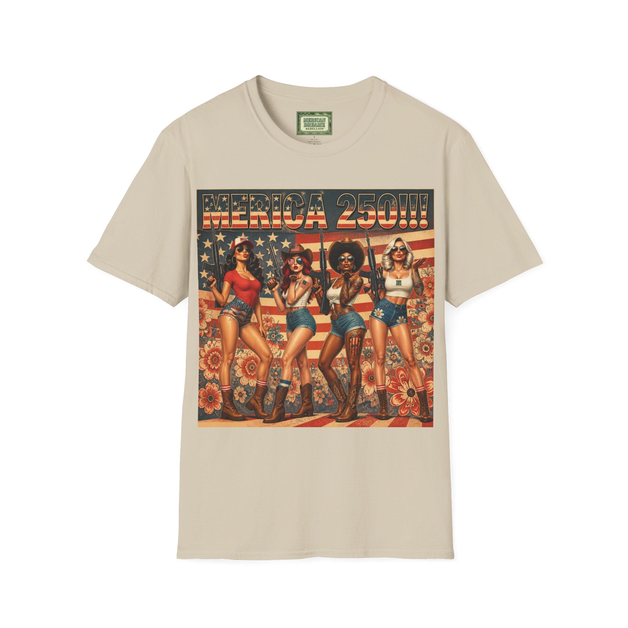 MERICAN DREAMZ REBELLION – MERICA 250!!!  Graphic T‑Shirt – 250 Years of Freedom 1776-2026 Graphic Tee-#1