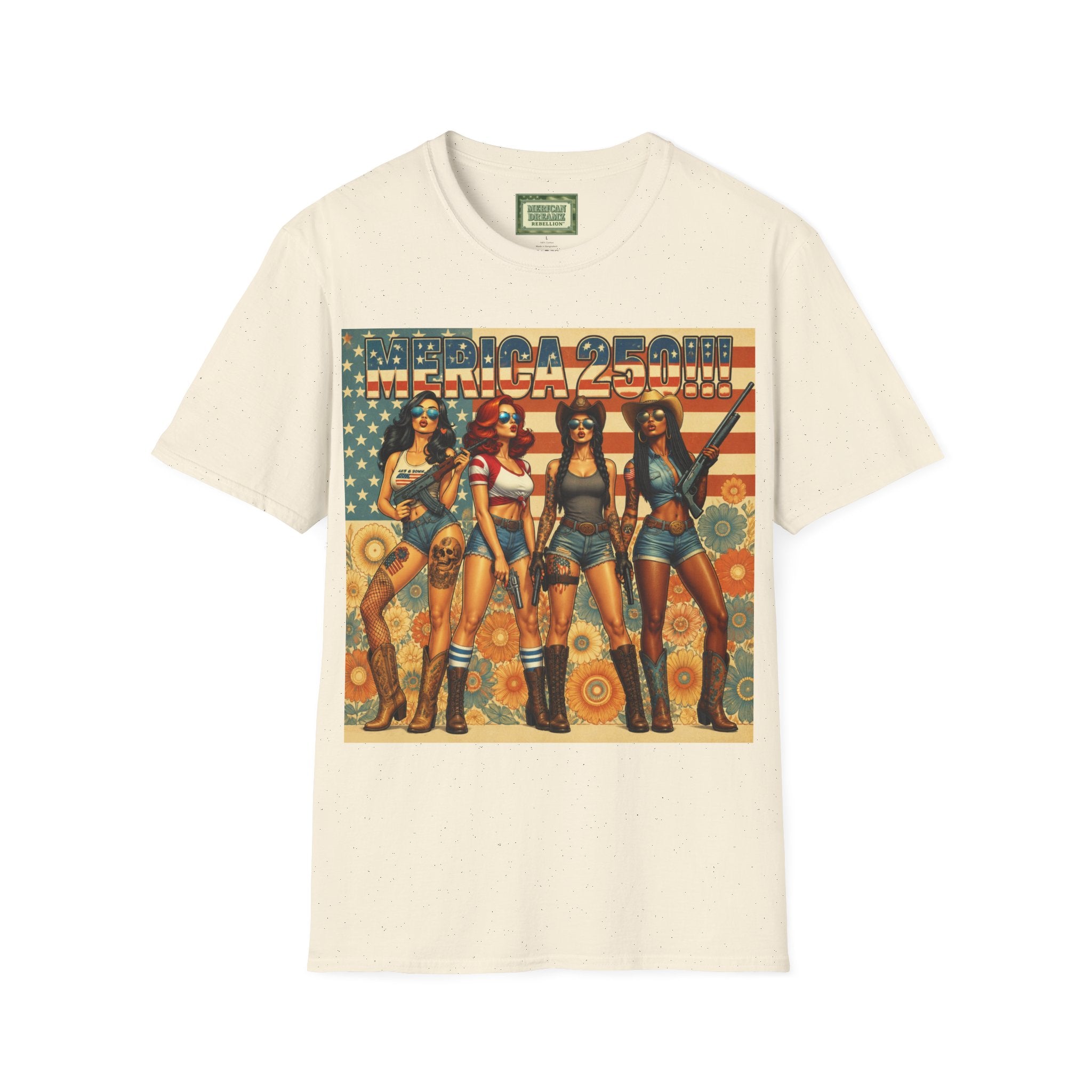 MERICAN DREAMZ REBELLION – MERICA 250!!!  Graphic T‑Shirt – 250 Years of Freedom 1776-2026 Graphic Tee-#2