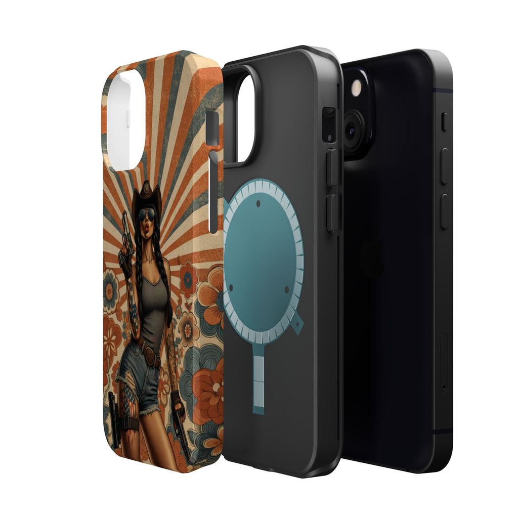 Americana 9mm Pinup Girl - Magnetic Impact‑Resistant Phone Case  iPhone 13-17 / Samsung S26  MagSafe Compatible