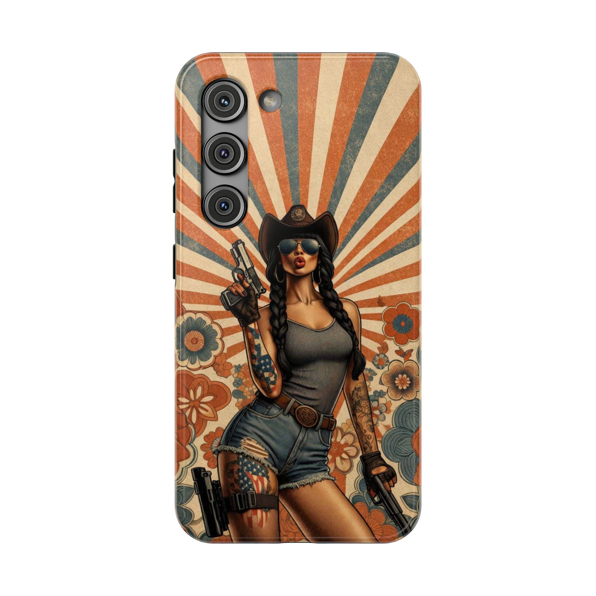 Americana 9mm Pinup Girl - Impact‑Resistant Phone Case   Samsung Galaxy Series S22 / S22+ / S22 Ultra - S25 / S25+ / S25 Ultra