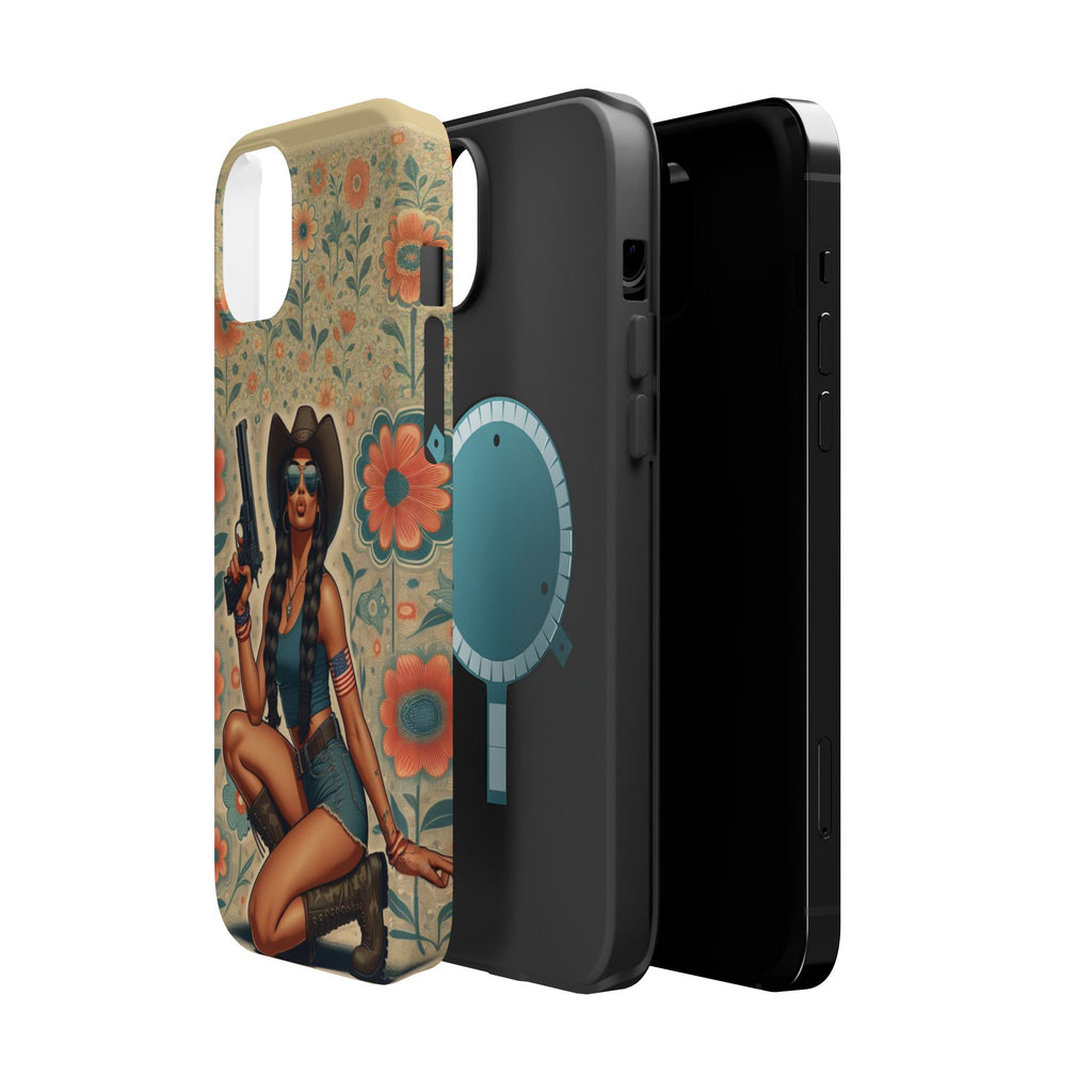 Americana 9mm Pinup Girl - Magnetic Impact‑Resistant Phone Case  iPhone 13-17 / Samsung S26  MagSafe Compatible