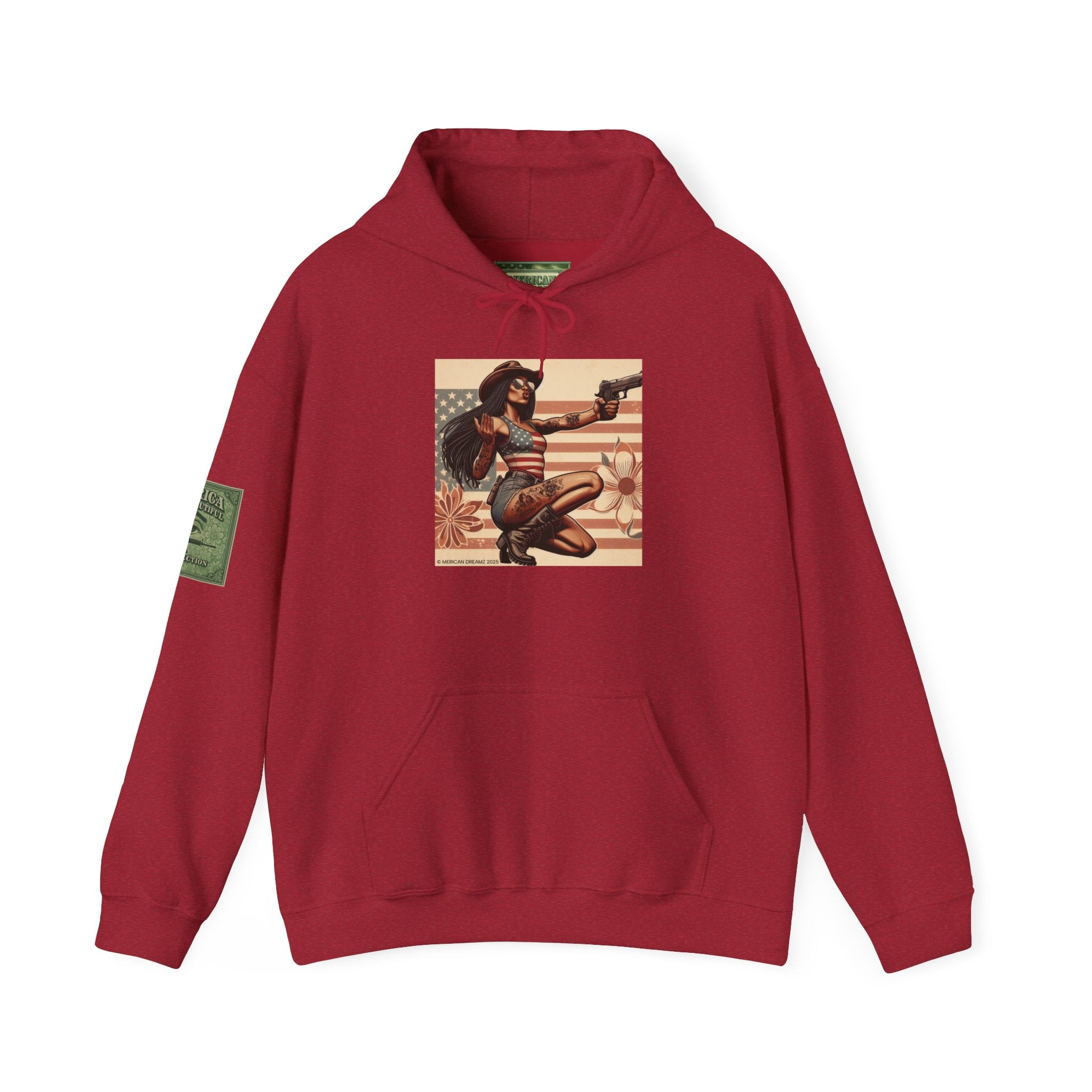 Retro Americana Pinup Gunslinger Hoodie — Vintage Pinup Girls Pullover