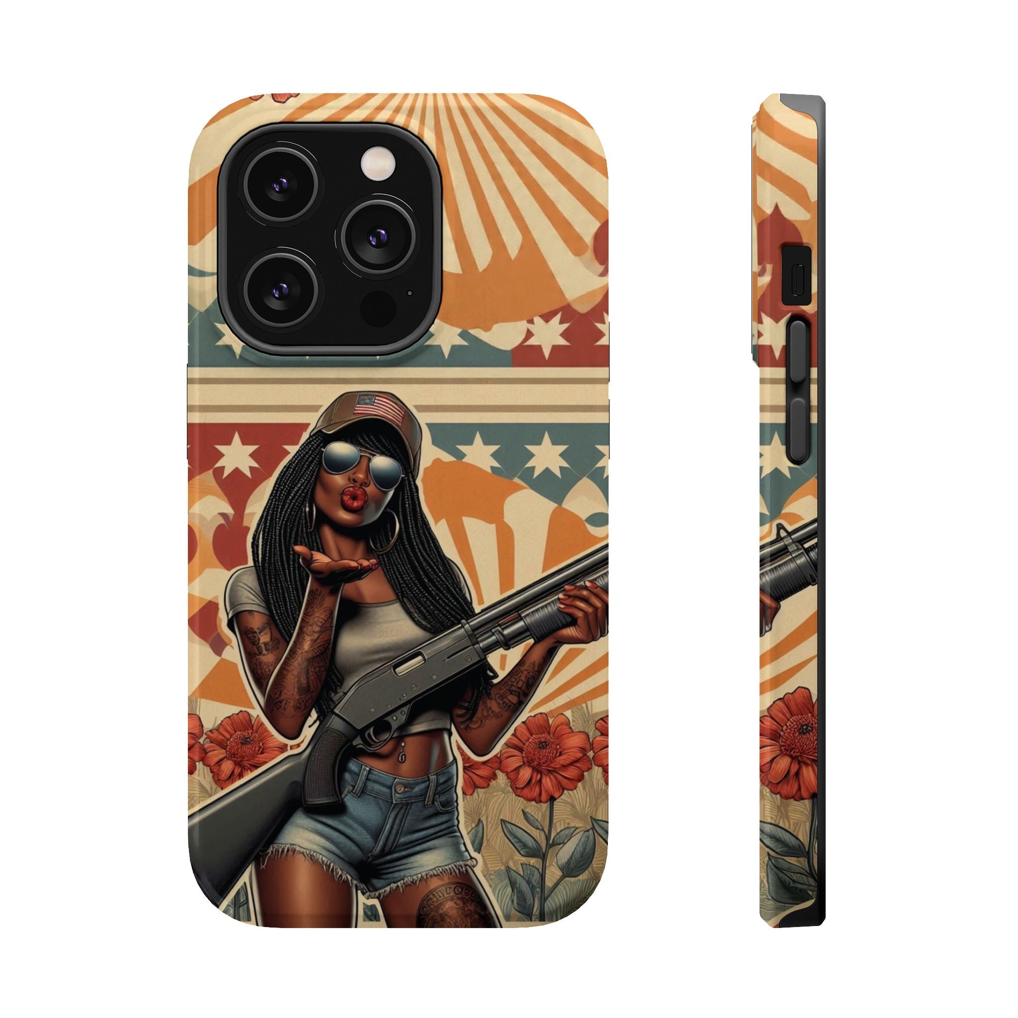 Americana 12GA Pinup Girl - Magnetic Impact‑Resistant Phone Case  iPhone 13-17 / Samsung S26  MagSafe Compatible