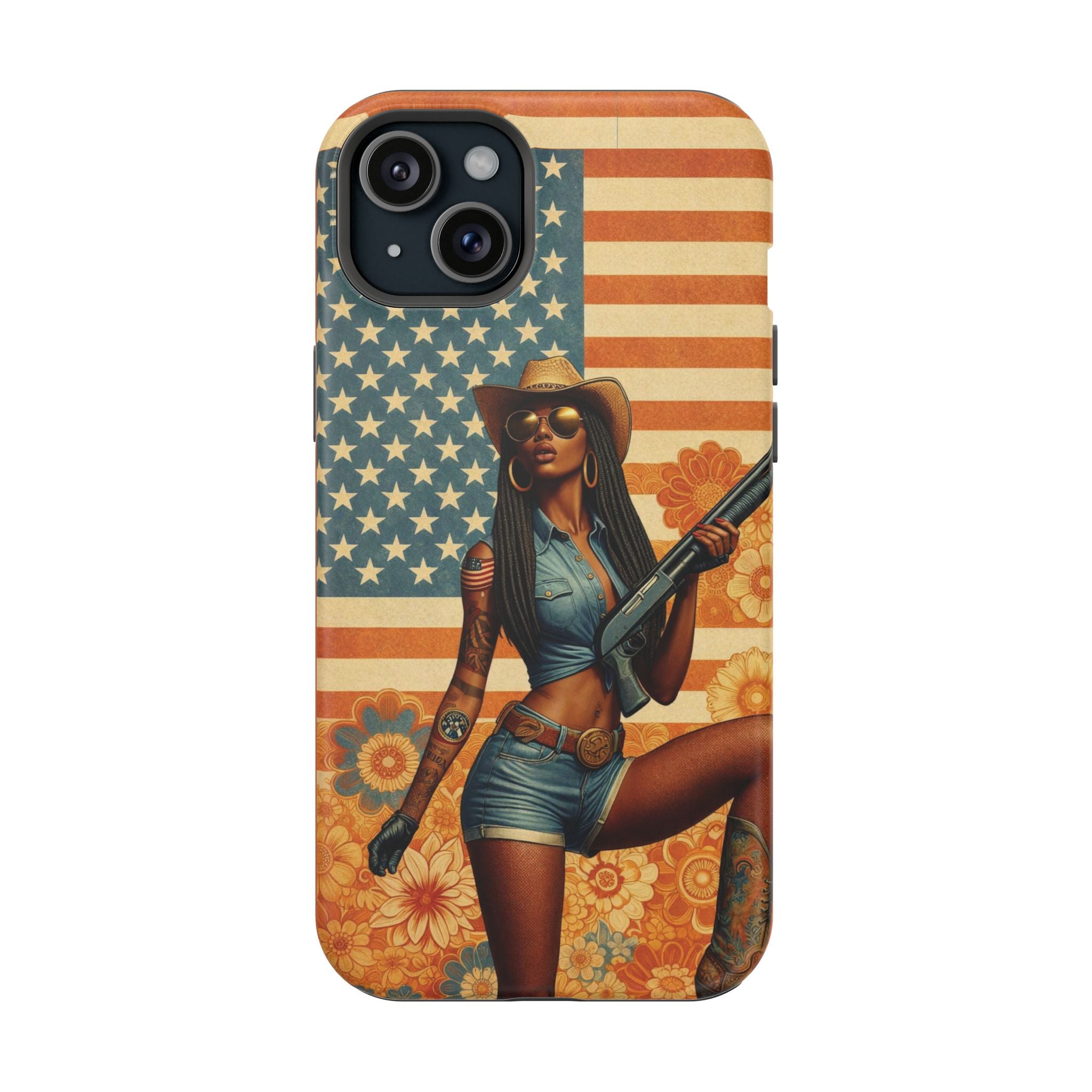 Americana 12GA Pinup Girl - Magnetic Impact‑Resistant Phone Case  iPhone 13-17 / Samsung S26  MagSafe Compatible