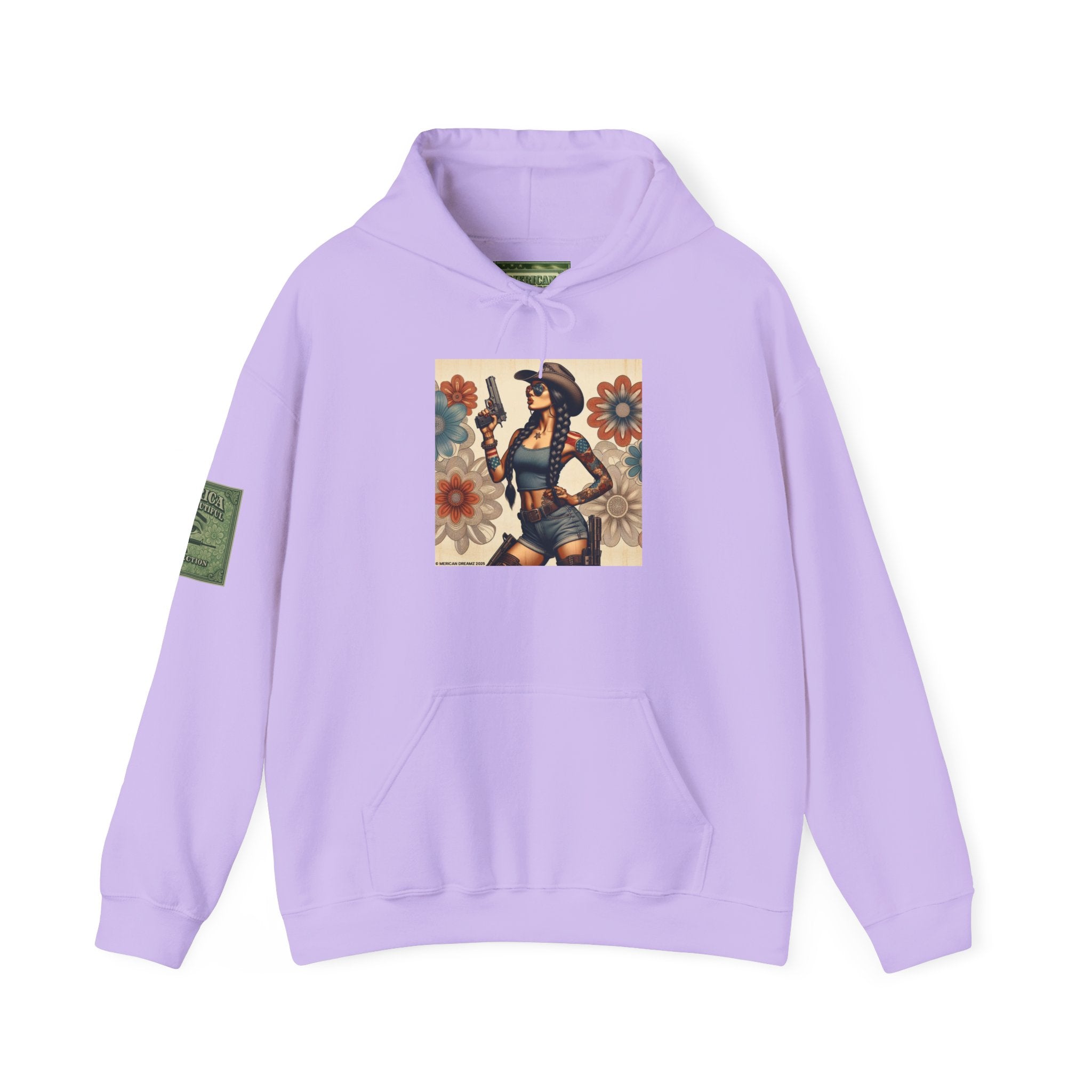 Retro Americana Pinup Gunslinger Hoodie — Vintage Pinup Girls Pullover