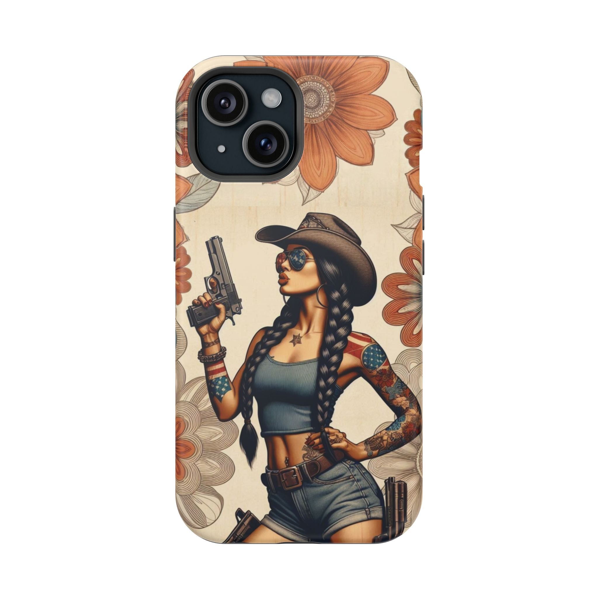 Americana 9mm Pinup Girl - Magnetic Impact‑Resistant Phone Case  iPhone 13-17 / Samsung S26  MagSafe Compatible