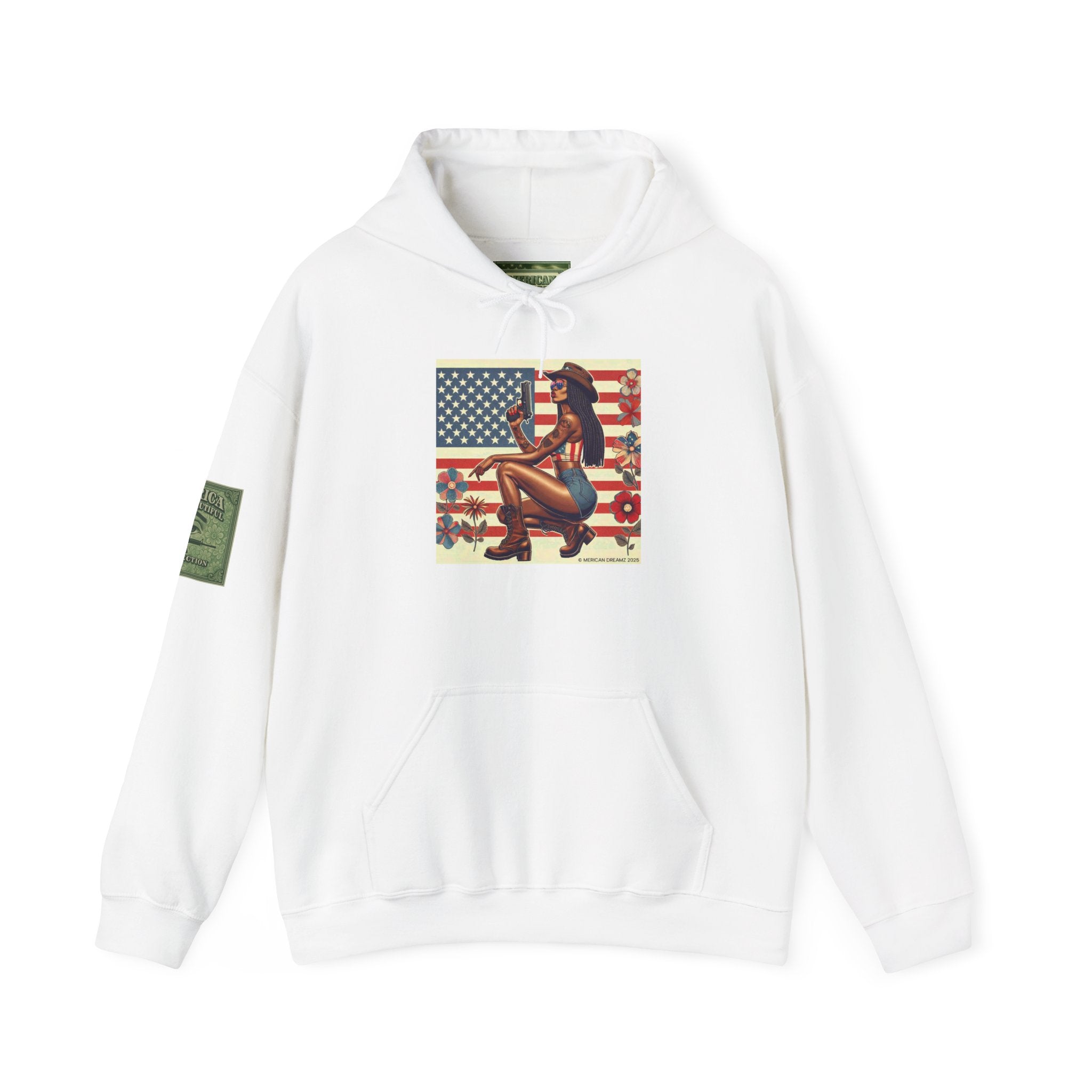 Retro Americana Pinup Gunslinger Hoodie — Vintage Pinup Girls Pullover