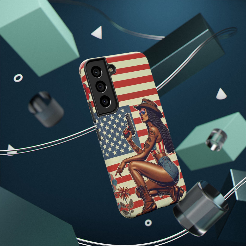 Americana 9mm Pinup Girl - Impact‑Resistant Phone Case   Samsung Galaxy Series S22 / S22+ / S22 Ultra - S25 / S25+ / S25 Ultra