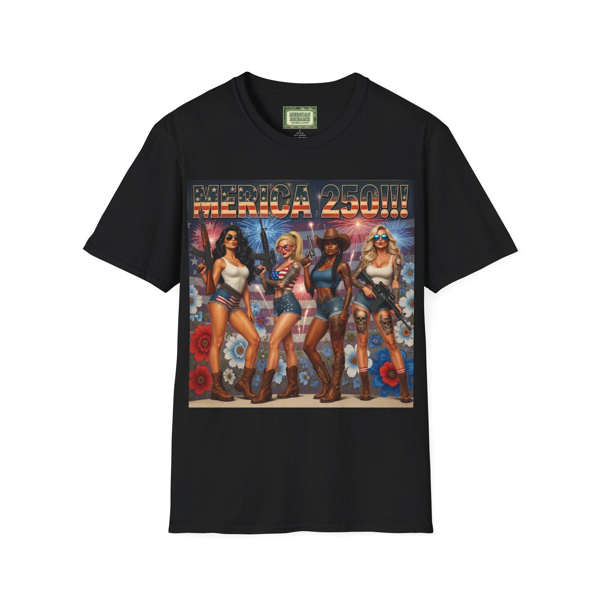 MERICAN DREAMZ REBELLION – MERICA 250!!!  Graphic T‑Shirt – 250 Years of Freedom 1776-2026 Graphic Tee-#3