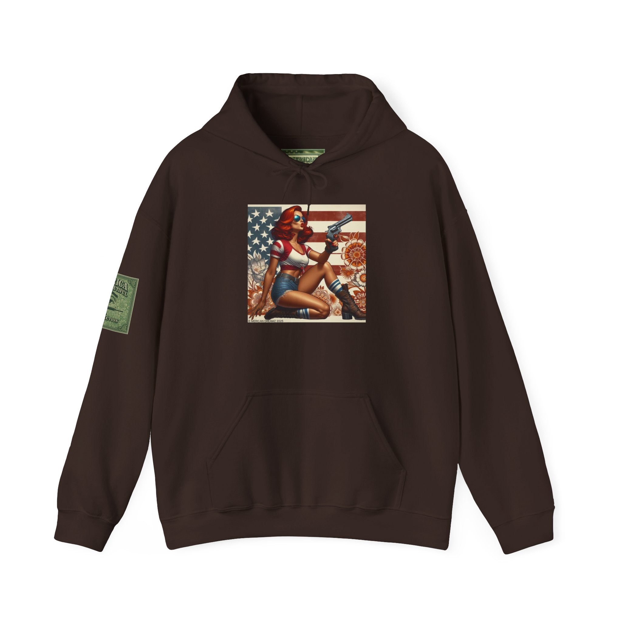 Retro Americana Pinup Gunslinger Hoodie — Vintage Pinup Girls Pullover