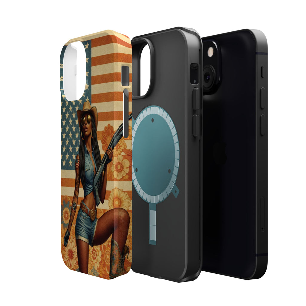 Americana 12GA Pinup Girl - Magnetic Impact‑Resistant Phone Case  iPhone 13-17 / Samsung S26  MagSafe Compatible