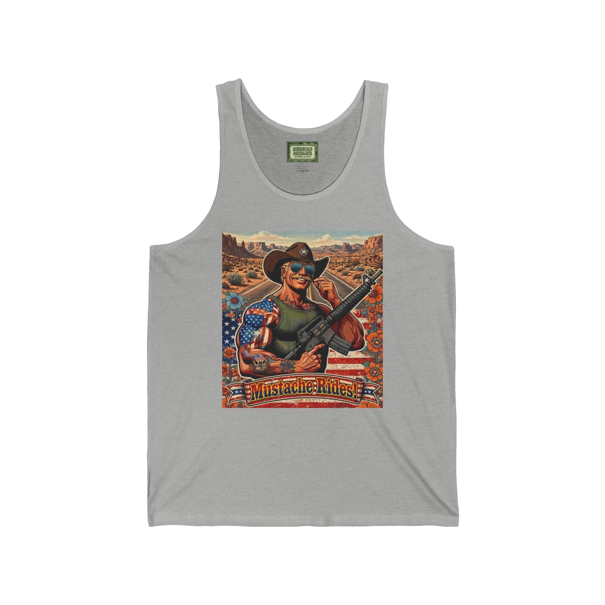 MERICAN UNCLE - Graphic Tank Top - Mustache Rides - 3