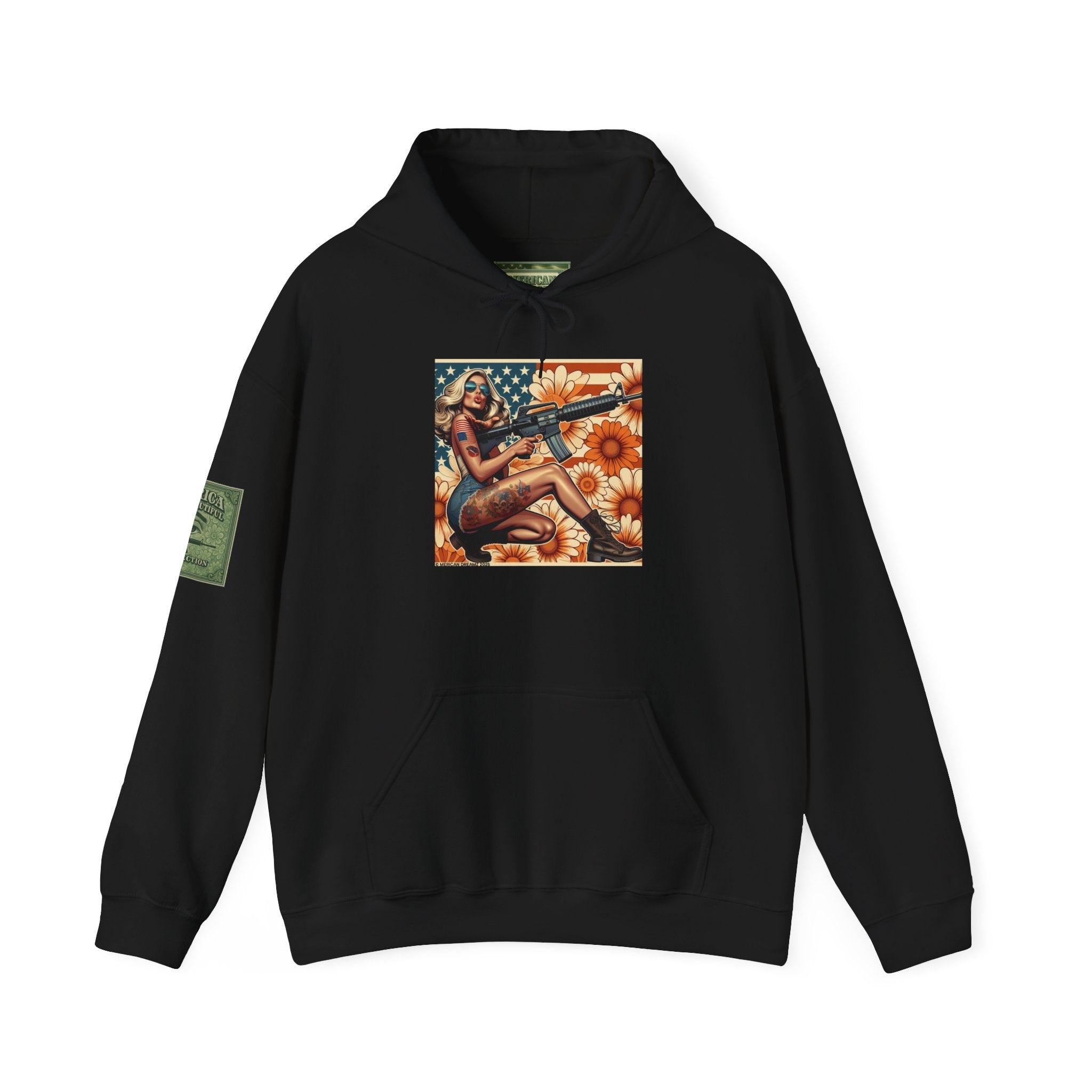 Retro Americana Pinup Gunslinger Hoodie — Vintage Pinup Girls Pullover