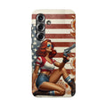 Americana 44 Magnum Pinup Girl - Impact‑Resistant Phone Case   Samsung Galaxy Series S22 / S22+ / S22 Ultra - S25 / S25+ / S25 Ultra