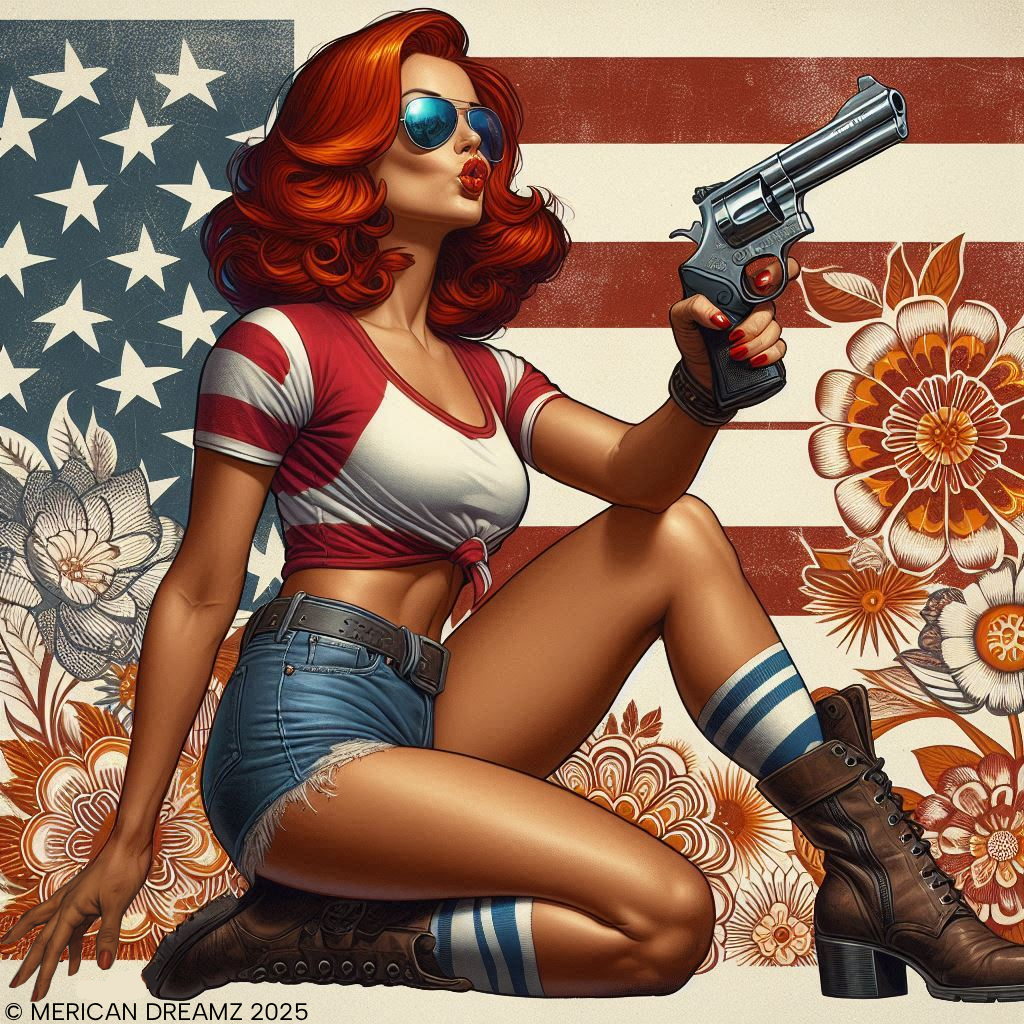 Patriotic Pin-Up Tank Top — Vintage American Flag Girl Graphic
