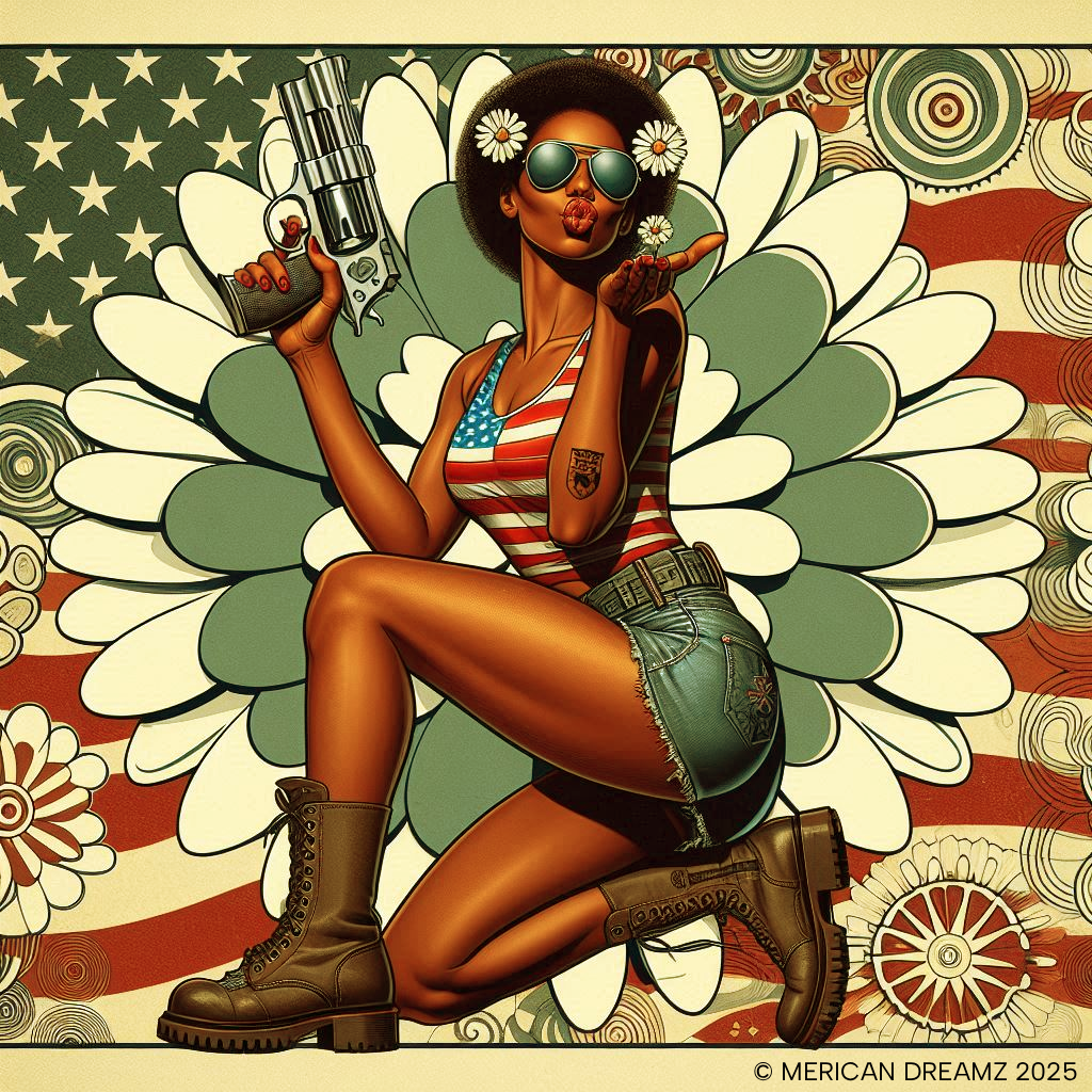 Patriotic Pin-Up Tank Top — Vintage American Flag Girl Graphic