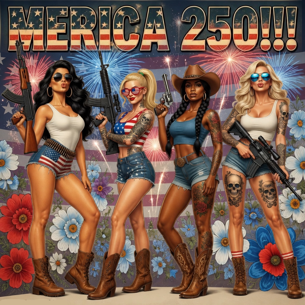 MERICAN DREAMZ REBELLION – MERICA 250!!!  Short Sleeve T‑Shirt – 250 Years of Freedom 1776-2026 Graphic Tee-#3