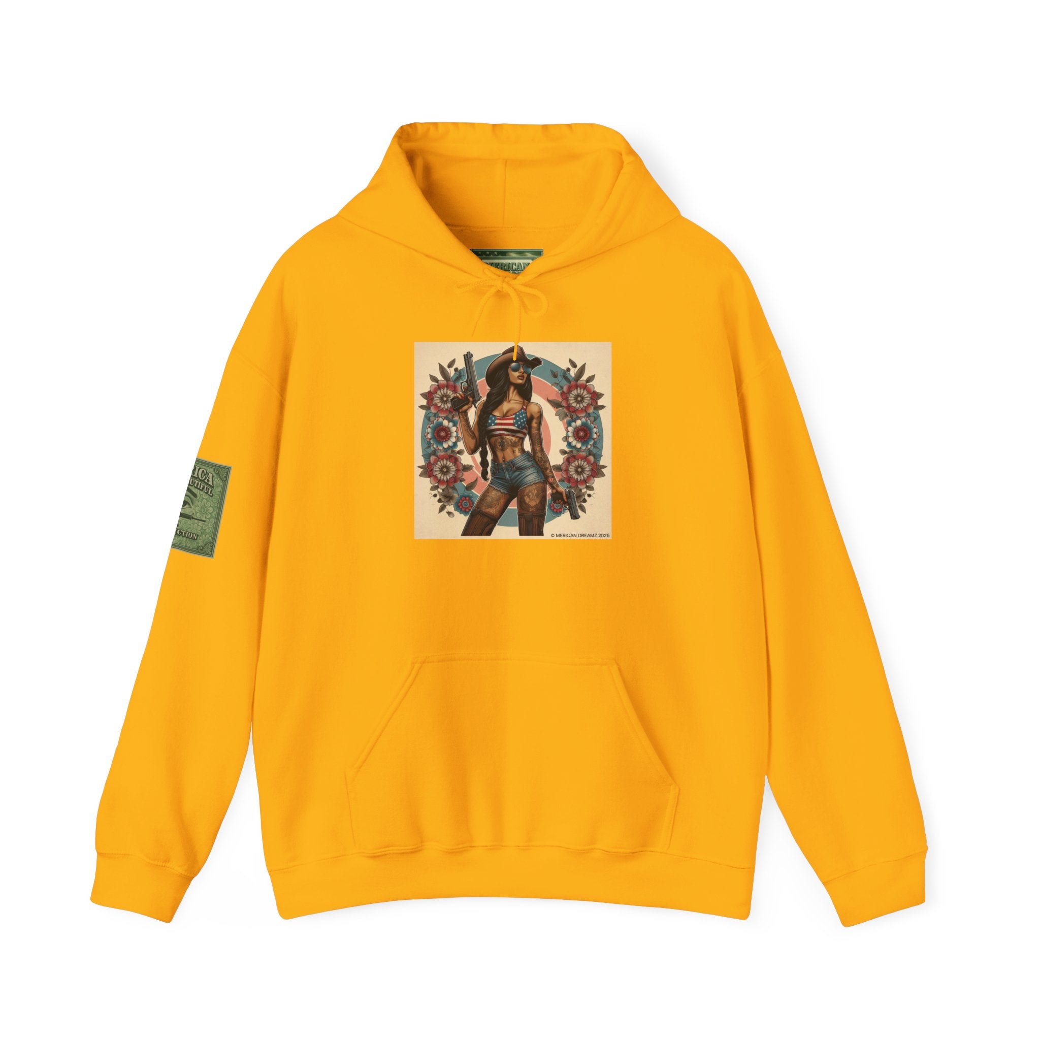 Retro Americana Pinup Gunslinger Hoodie — Vintage Pinup Girls Pullover