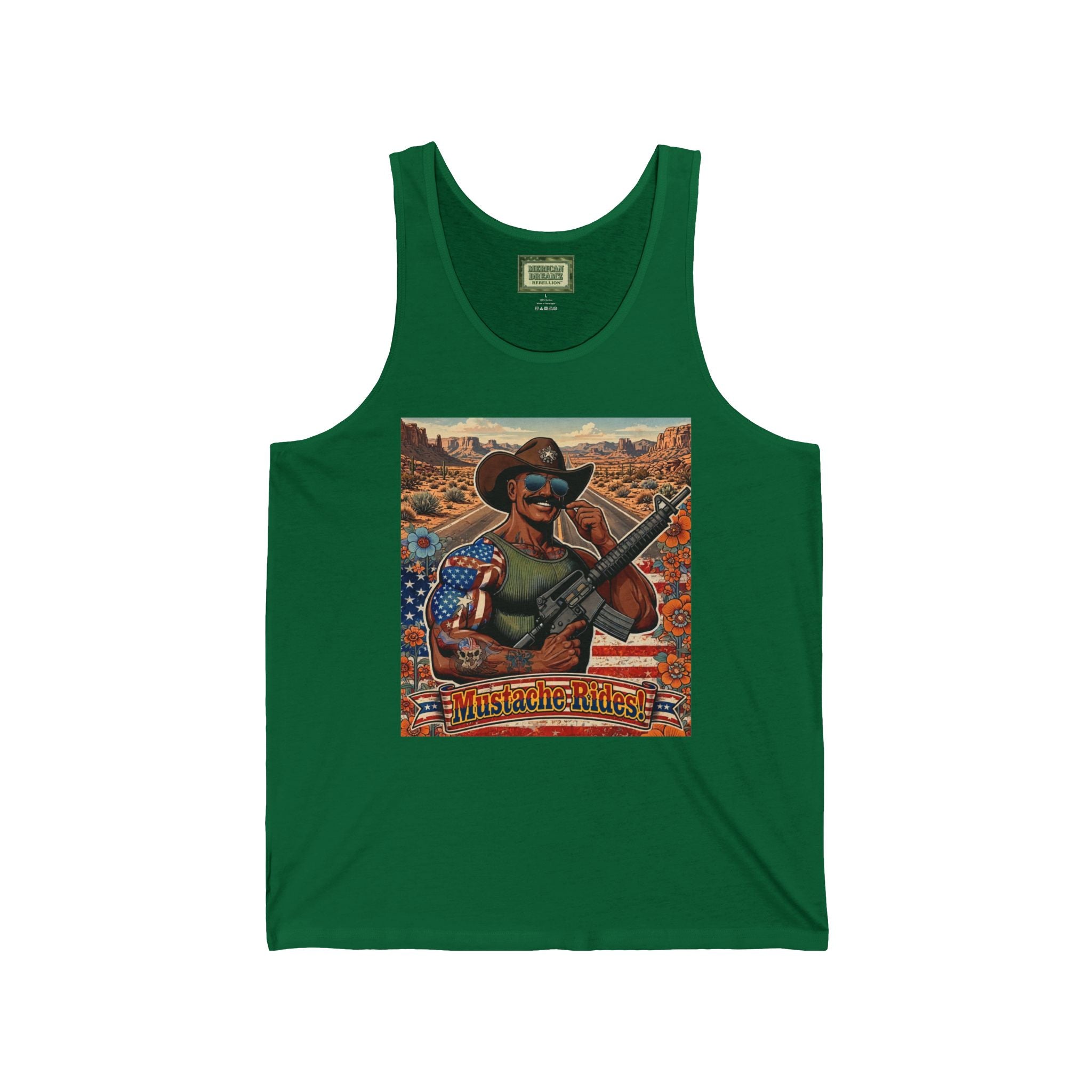 MERICAN UNCLE - Graphic Tank Top - Mustache Rides - 5