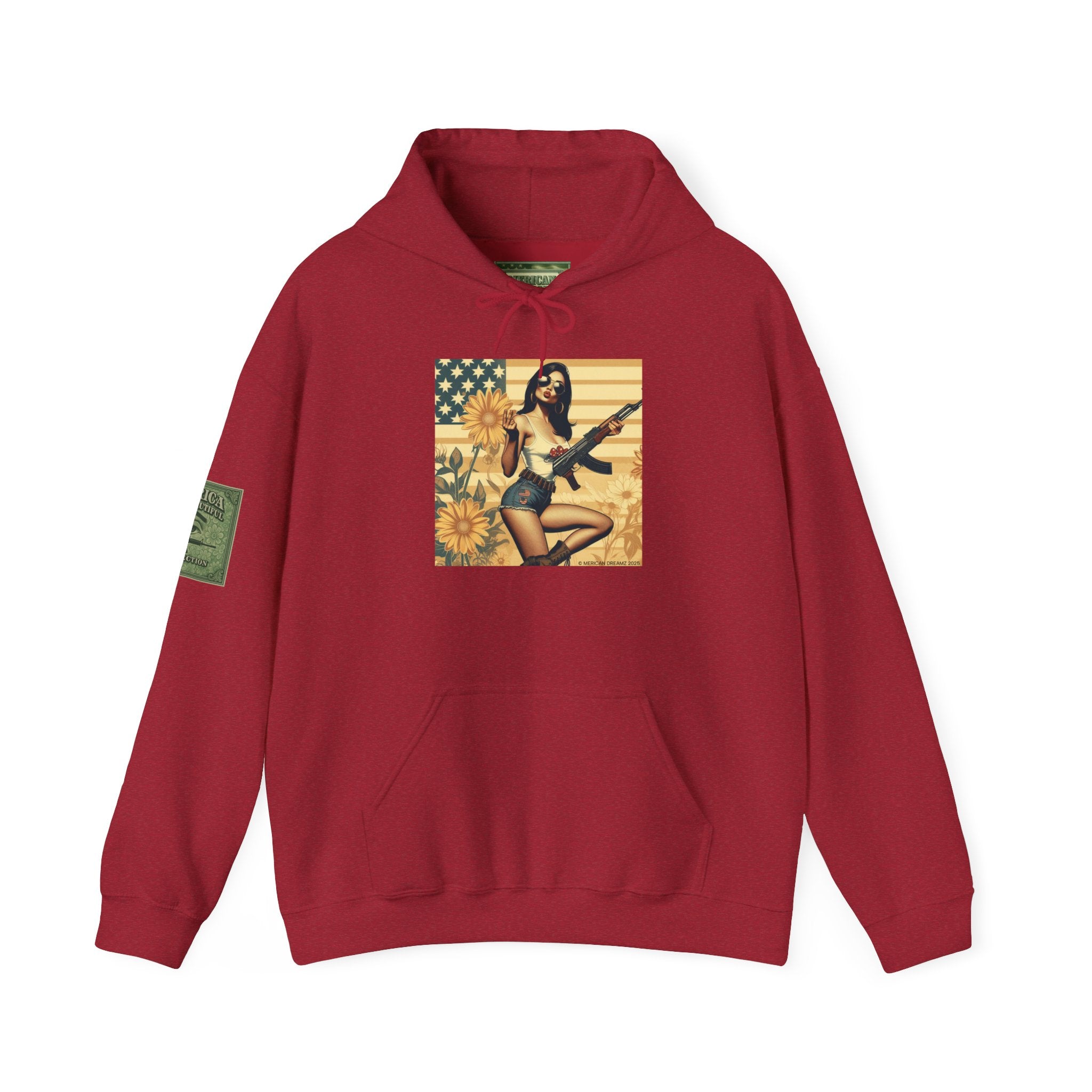 Retro Americana Pinup Gunslinger Hoodie — Vintage Pinup Girls Pullover