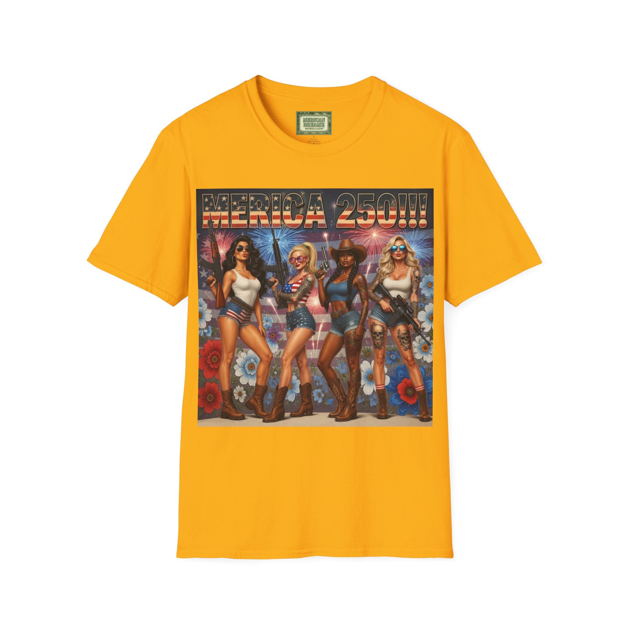 MERICAN DREAMZ REBELLION – MERICA 250!!!  Graphic T‑Shirt – 250 Years of Freedom 1776-2026 Graphic Tee-#3