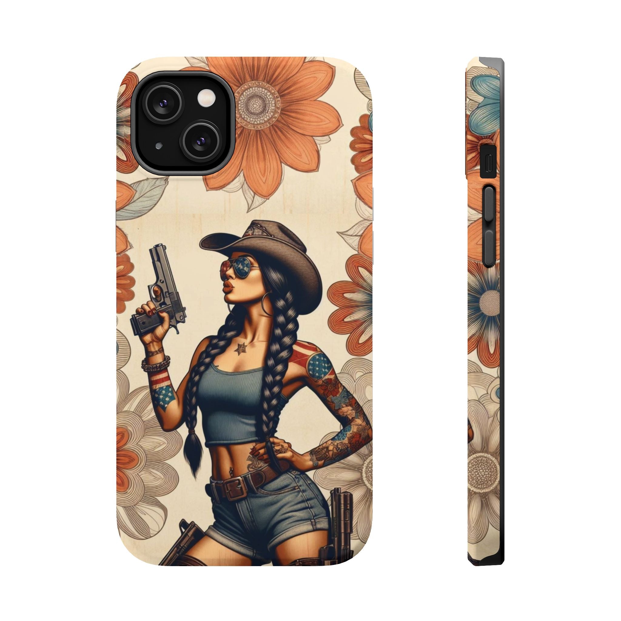 Americana 9mm Pinup Girl - Magnetic Impact‑Resistant Phone Case  iPhone 13-17 / Samsung S26  MagSafe Compatible