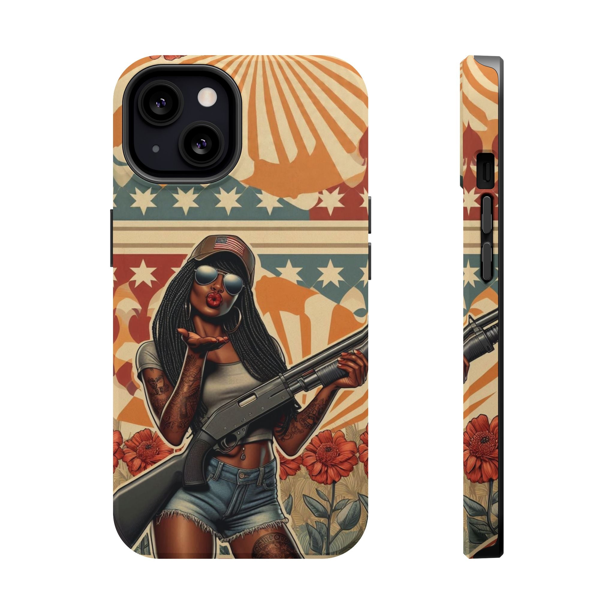 Americana 12GA Pinup Girl - Magnetic Impact‑Resistant Phone Case  iPhone 13-17 / Samsung S26  MagSafe Compatible