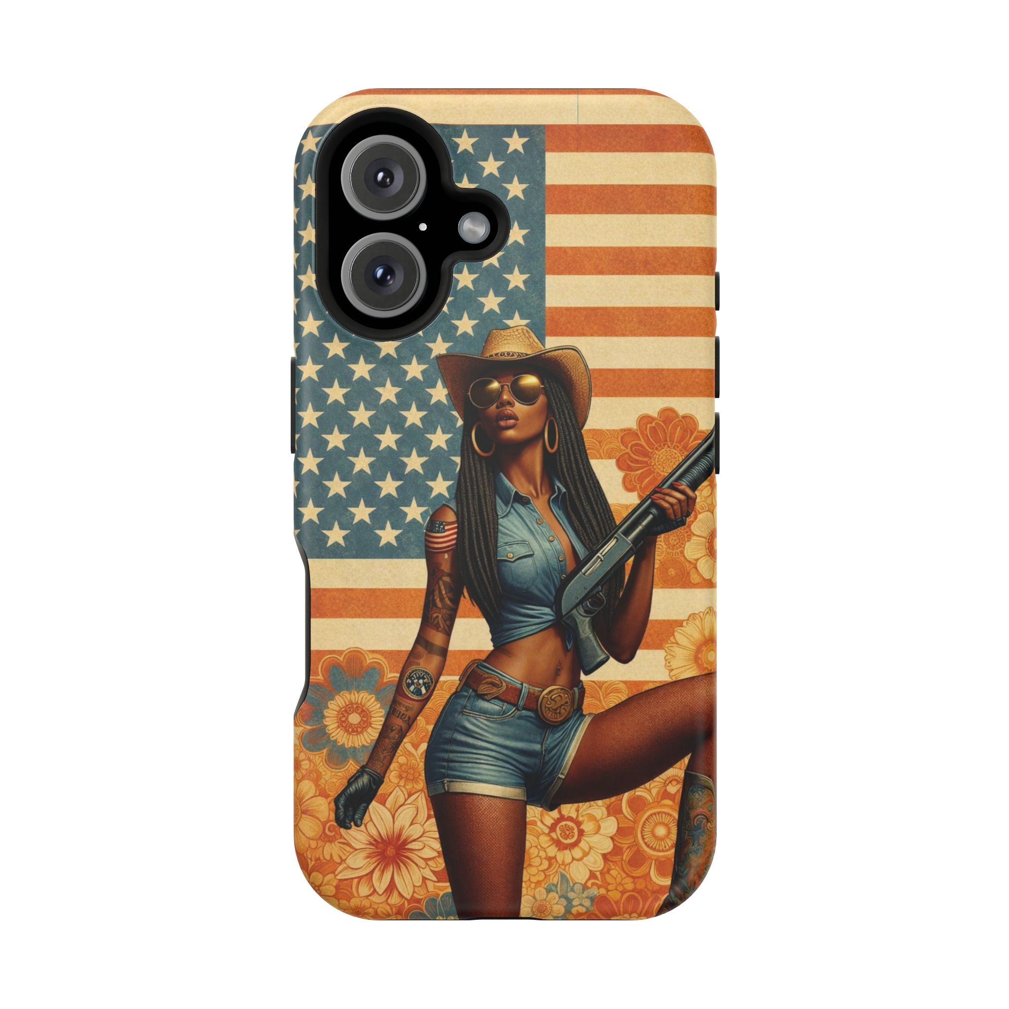 Americana 12GA Pinup Girl - Magnetic Impact‑Resistant Phone Case  iPhone 13-17 / Samsung S26  MagSafe Compatible