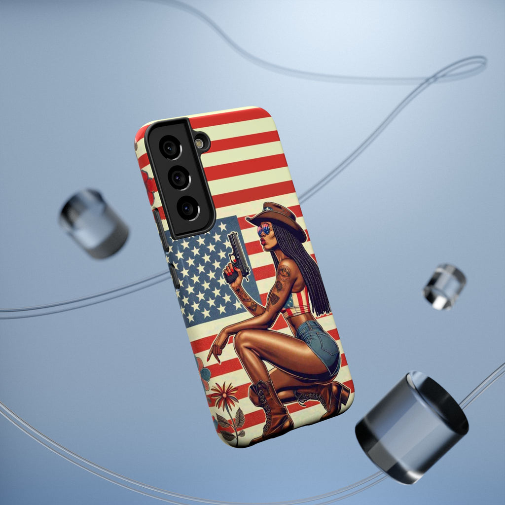 Americana 9mm Pinup Girl - Impact‑Resistant Phone Case   Samsung Galaxy Series S22 / S22+ / S22 Ultra - S25 / S25+ / S25 Ultra