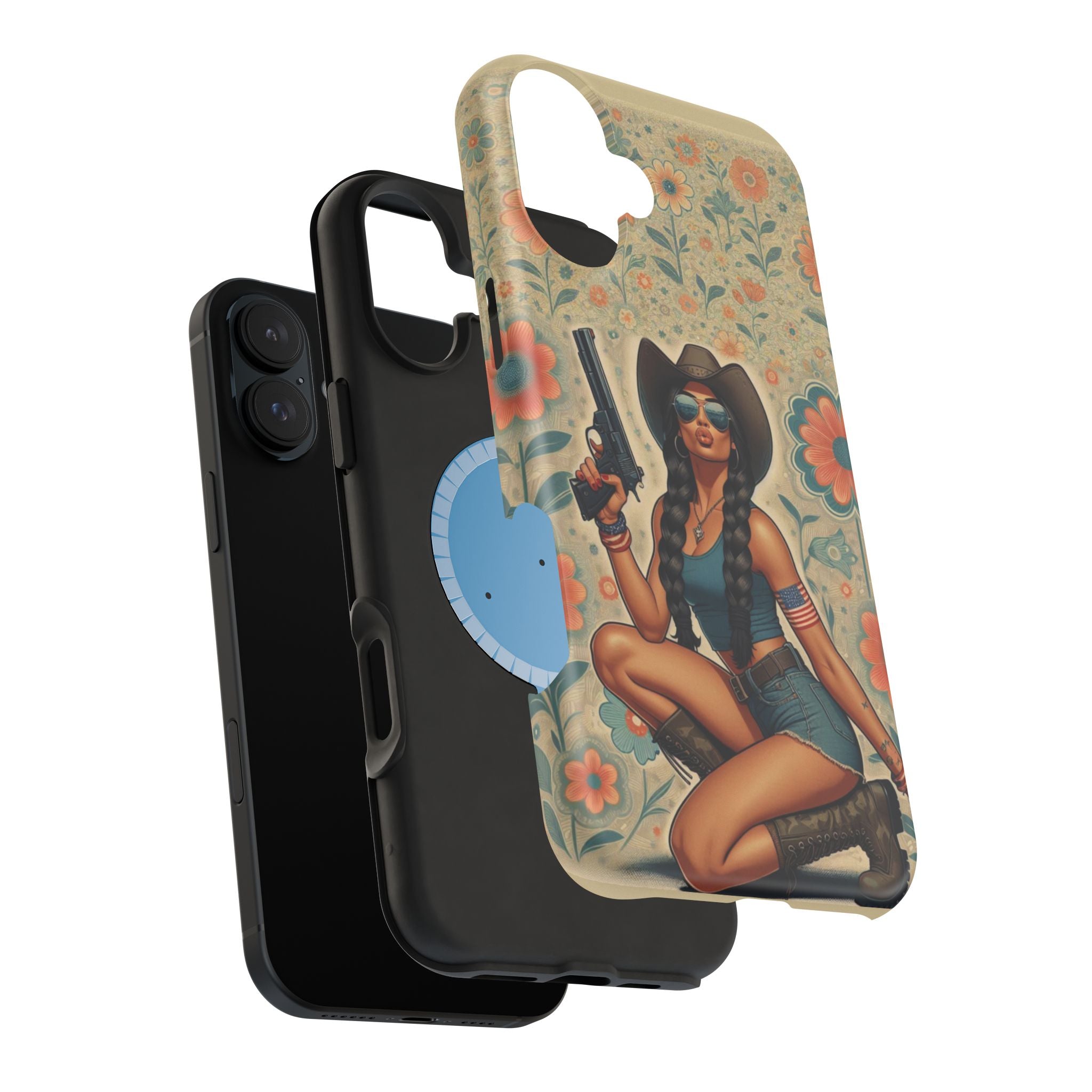 Americana 9mm Pinup Girl - Magnetic Impact‑Resistant Phone Case  iPhone 13-17 / Samsung S26  MagSafe Compatible