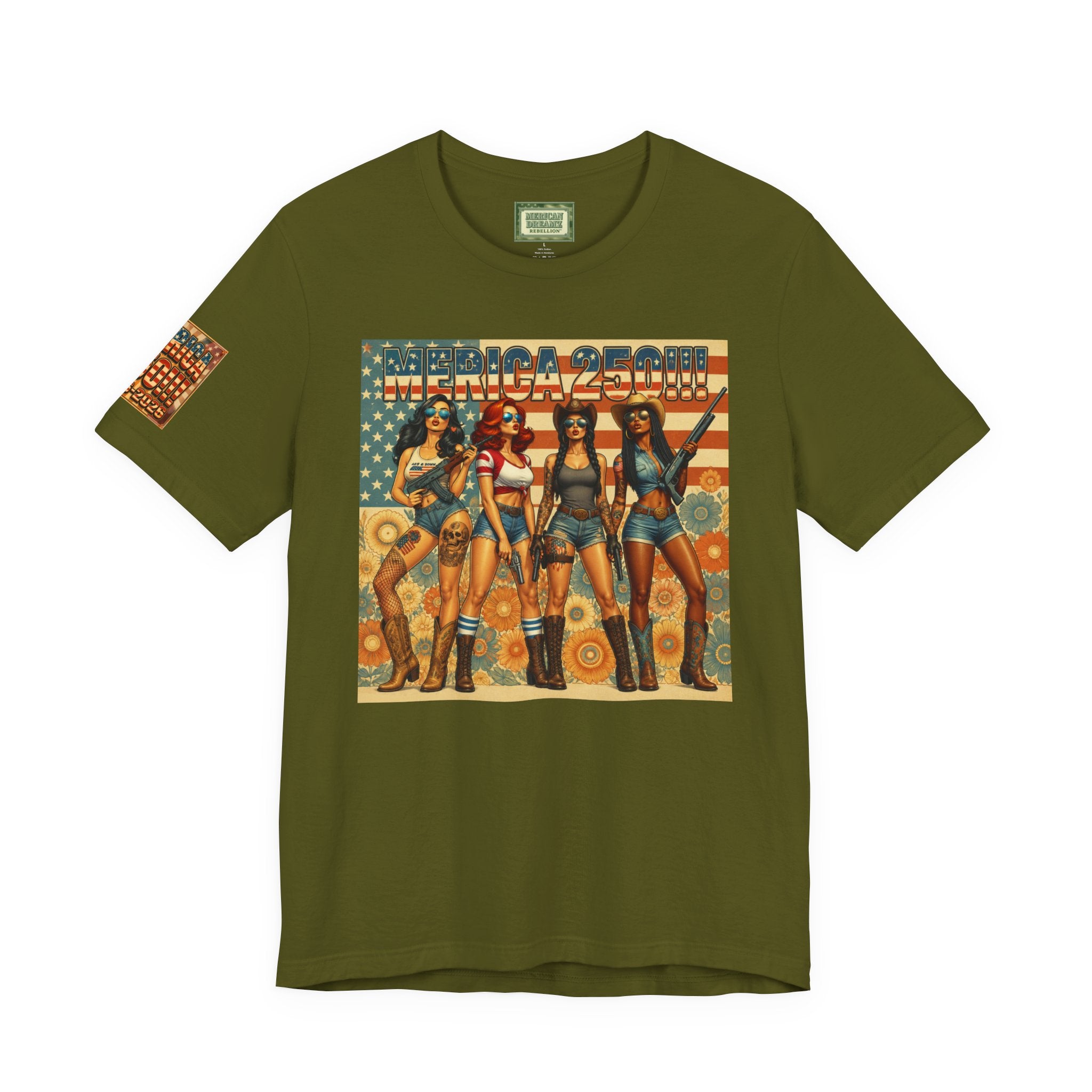 MERICAN DREAMZ REBELLION – MERICA 250!!!  Short Sleeve T‑Shirt – 250 Years of Freedom 1776-2026 Graphic Tee-#2