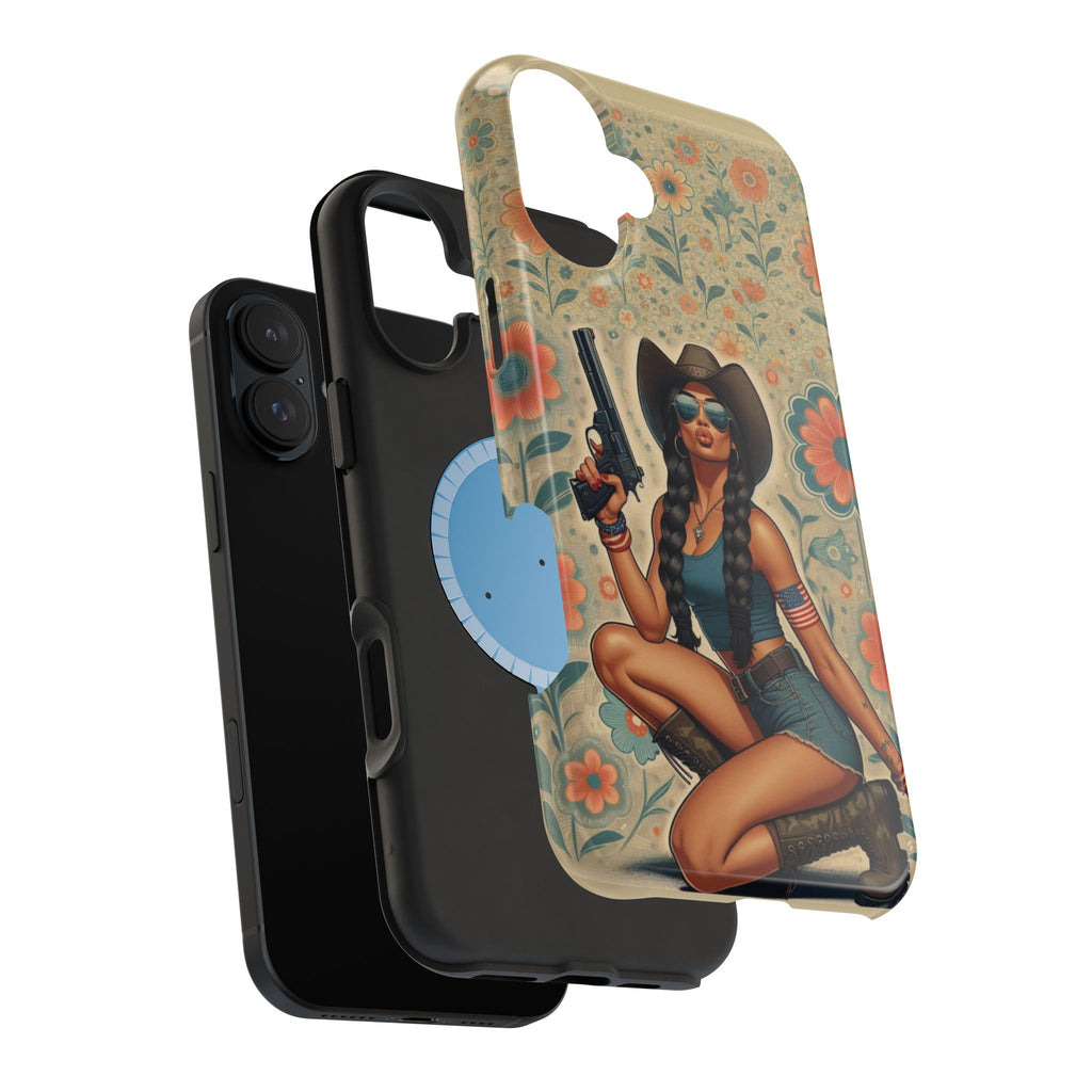 Americana 9mm Pinup Girl - Magnetic Impact‑Resistant Phone Case  iPhone 13-17 / Samsung S26  MagSafe Compatible