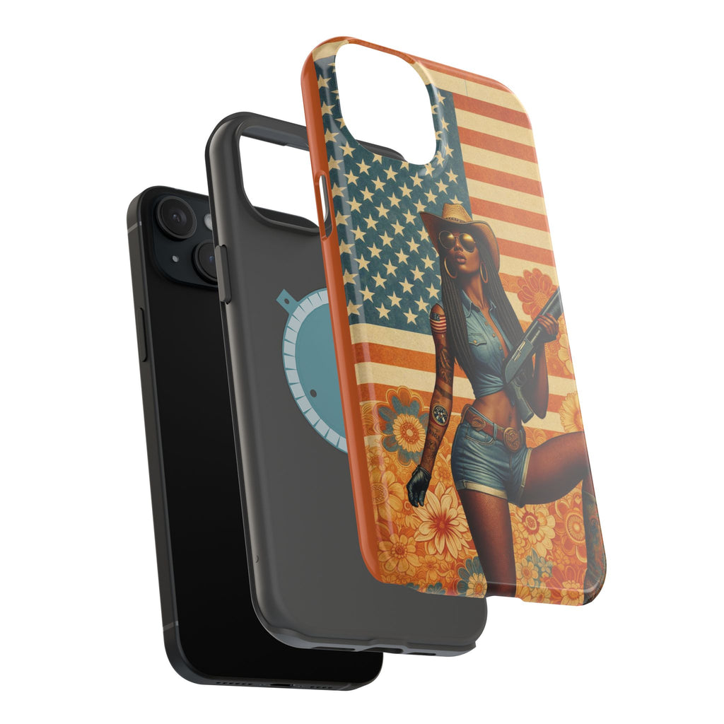 Americana 12GA Pinup Girl - Magnetic Impact‑Resistant Phone Case  iPhone 13-17 / Samsung S26  MagSafe Compatible