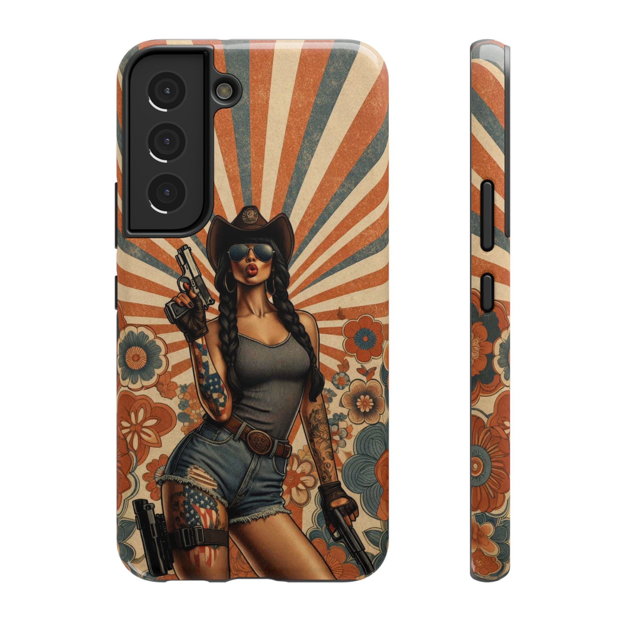 Americana 9mm Pinup Girl - Impact‑Resistant Phone Case   Samsung Galaxy Series S22 / S22+ / S22 Ultra - S25 / S25+ / S25 Ultra