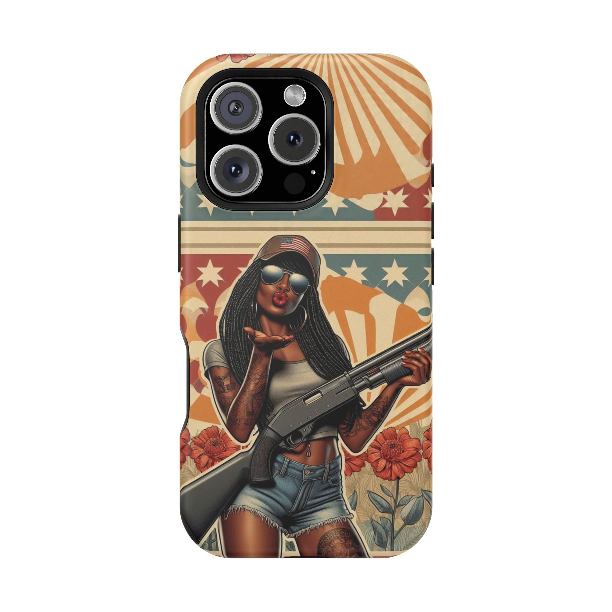 Americana 12GA Pinup Girl - Magnetic Impact‑Resistant Phone Case  iPhone 13-17 / Samsung S26  MagSafe Compatible