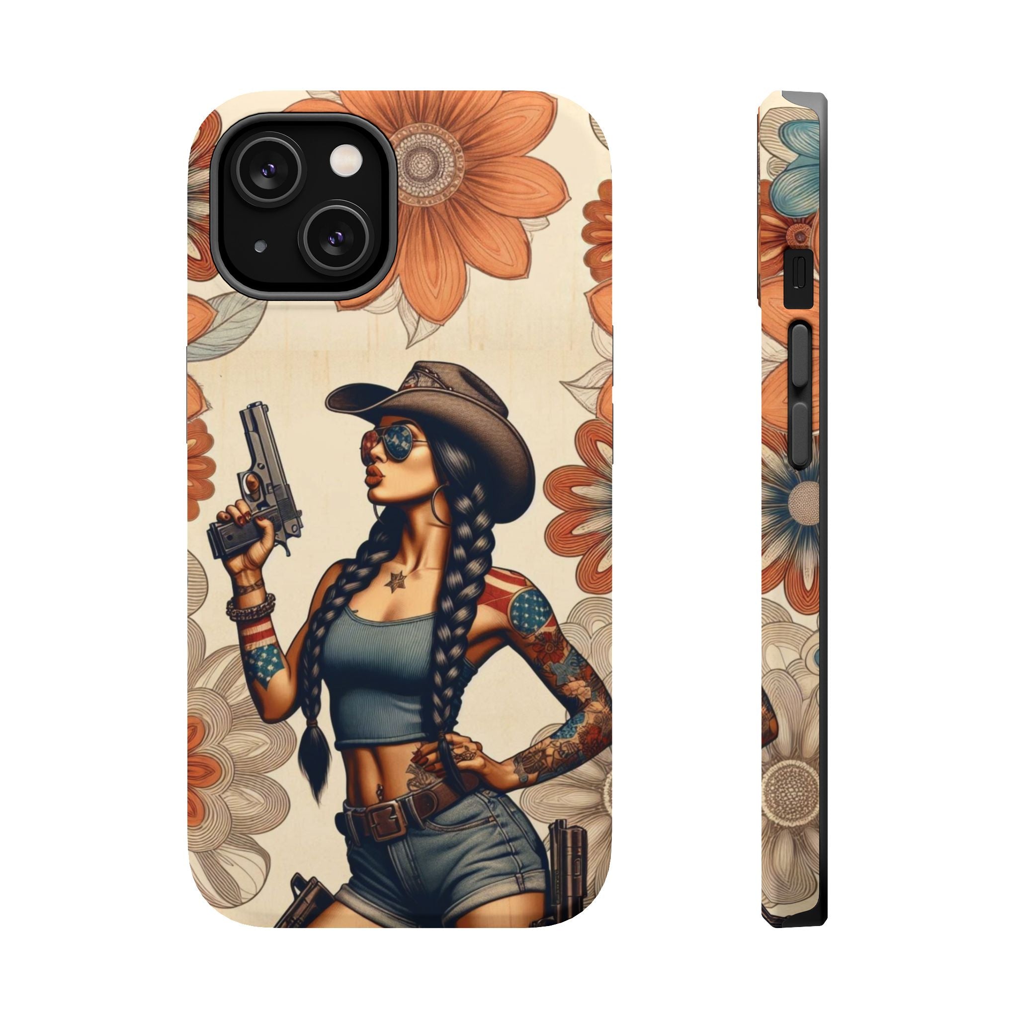 Americana 9mm Pinup Girl - Magnetic Impact‑Resistant Phone Case  iPhone 13-17 / Samsung S26  MagSafe Compatible