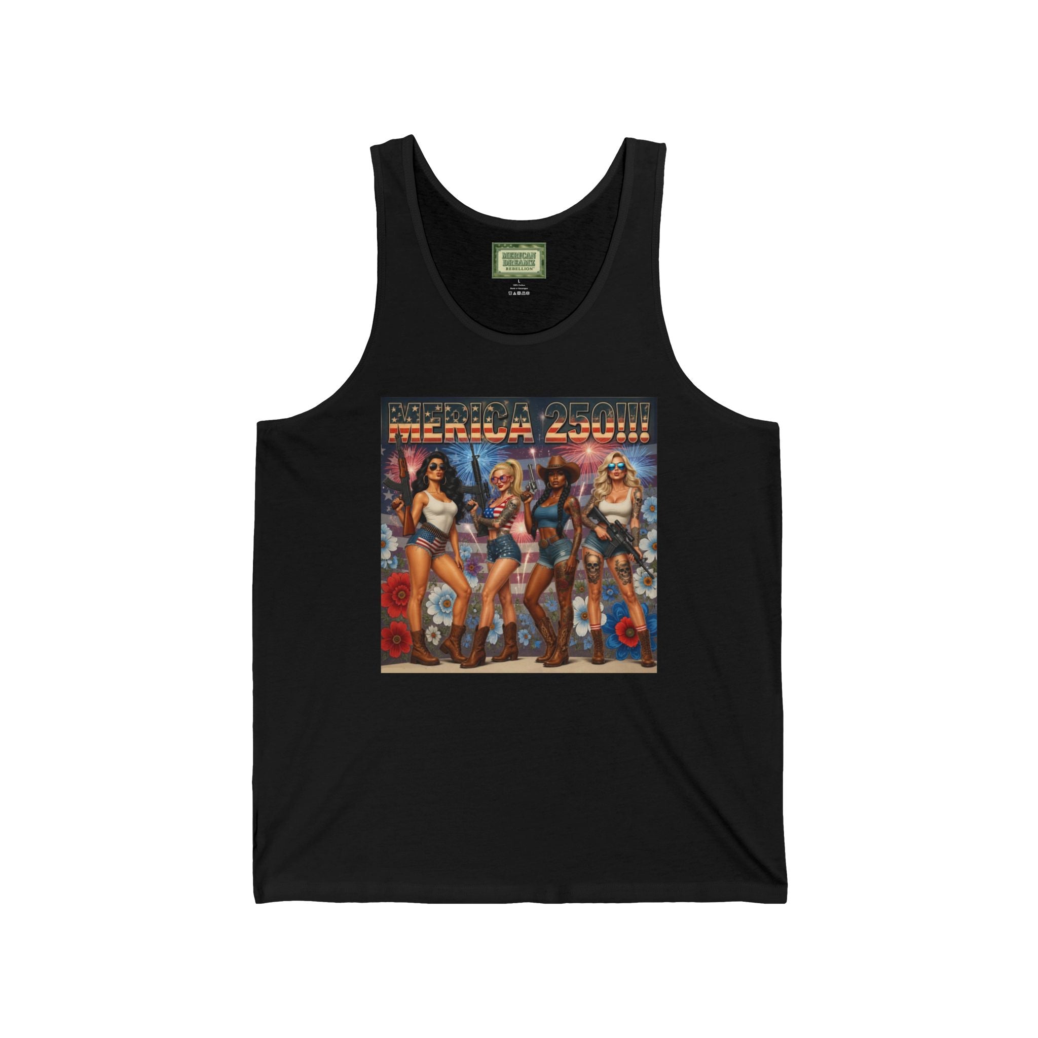 MERICAN DREAMZ REBELLION – MERICA 250!!! Tank Top – 250 Years of Freedom 1776-2026 Graphic Tank-#3