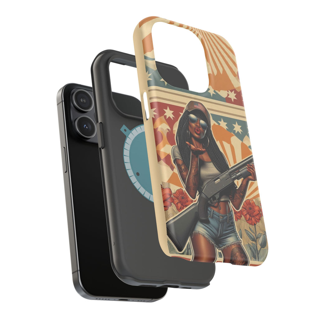 Americana 12GA Pinup Girl - Magnetic Impact‑Resistant Phone Case  iPhone 13-17 / Samsung S26  MagSafe Compatible