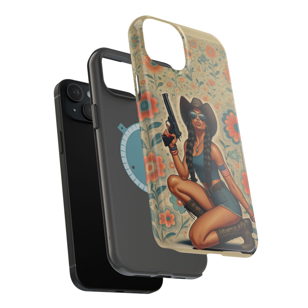 Americana 9mm Pinup Girl - Magnetic Impact‑Resistant Phone Case  iPhone 13-17 / Samsung S26  MagSafe Compatible