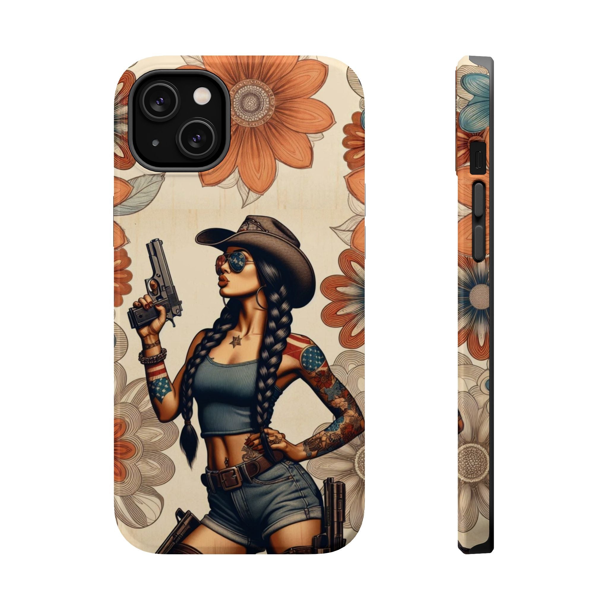 Americana 9mm Pinup Girl - Magnetic Impact‑Resistant Phone Case  iPhone 13-17 / Samsung S26  MagSafe Compatible