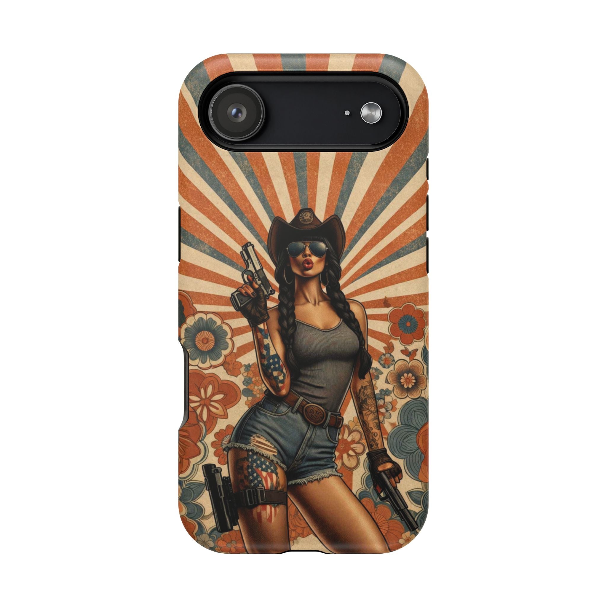Americana 9mm Pinup Girl - Magnetic Impact‑Resistant Phone Case  iPhone 13-17 / Samsung S26  MagSafe Compatible