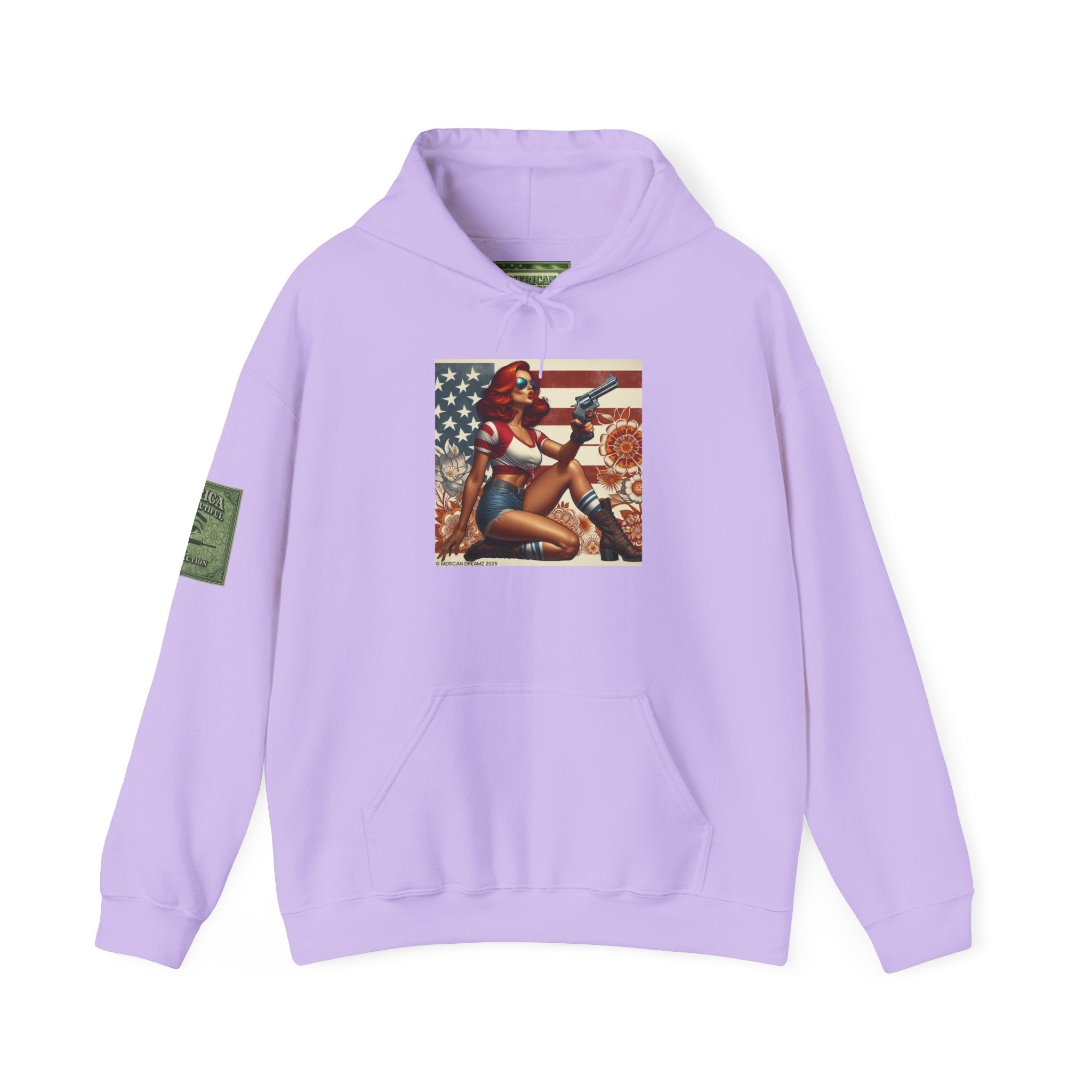 Retro Americana Pinup Gunslinger Hoodie — Vintage Pinup Girls Pullover