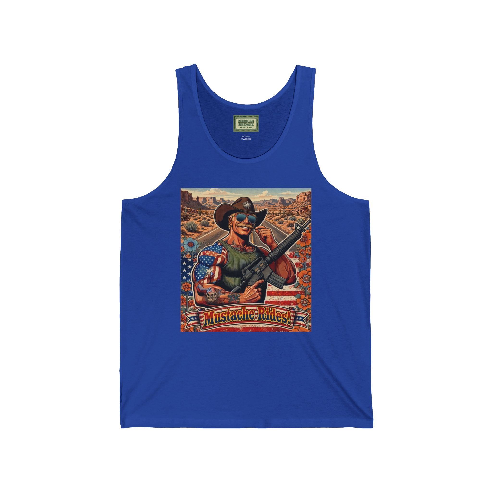 MERICAN UNCLE - Graphic Tank Top - Mustache Rides - 3