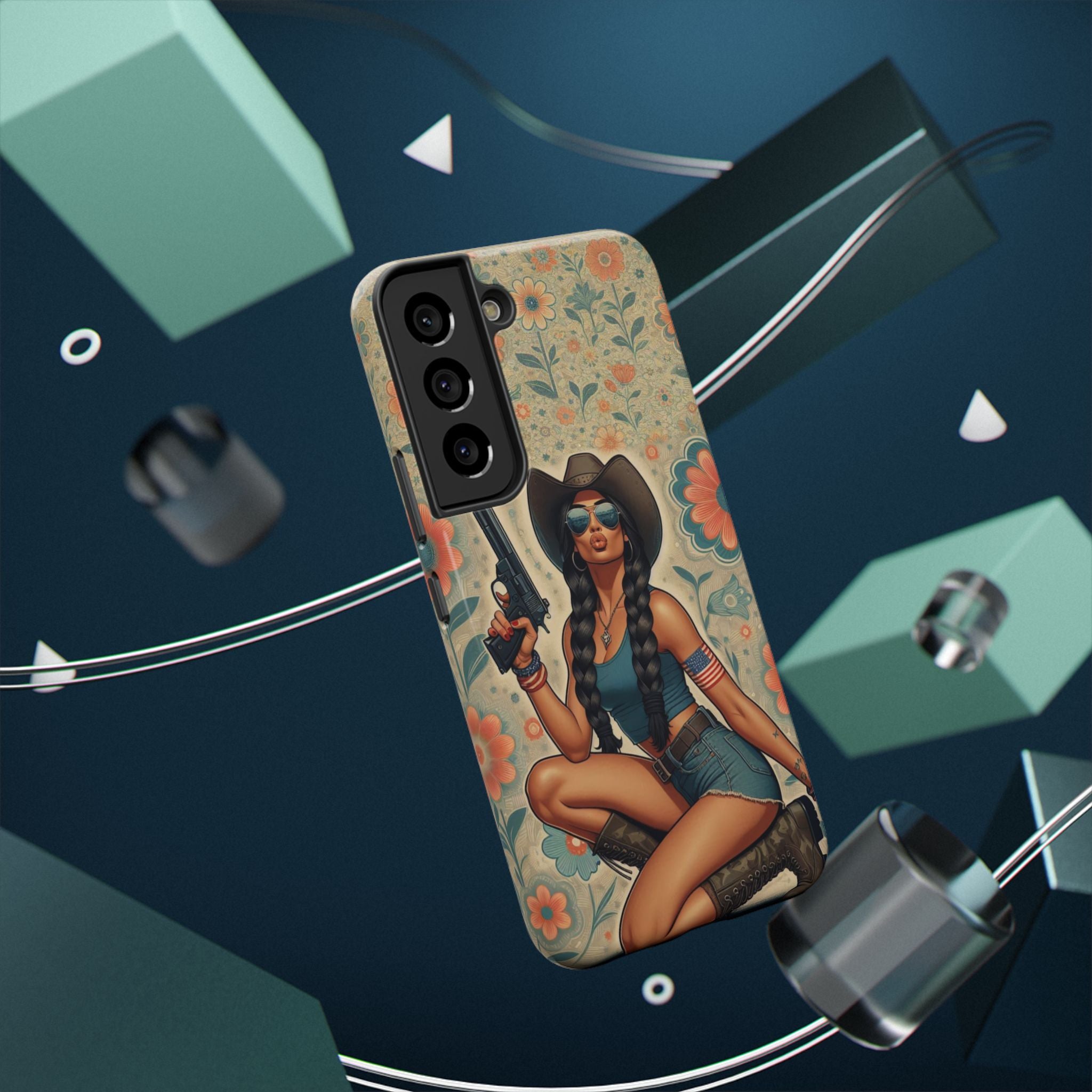 Americana 9mm Pinup Girl - Impact‑Resistant Phone Case   Samsung Galaxy Series S22 / S22+ / S22 Ultra - S25 / S25+ / S25 Ultra