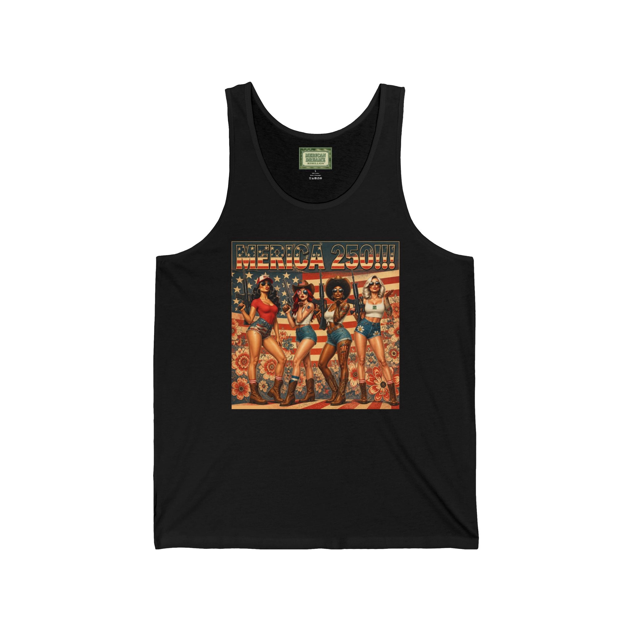 MERICAN DREAMZ REBELLION – MERICA 250!!! Tank Top – 250 Years of Freedom 1776-2026 Graphic Tank-#1