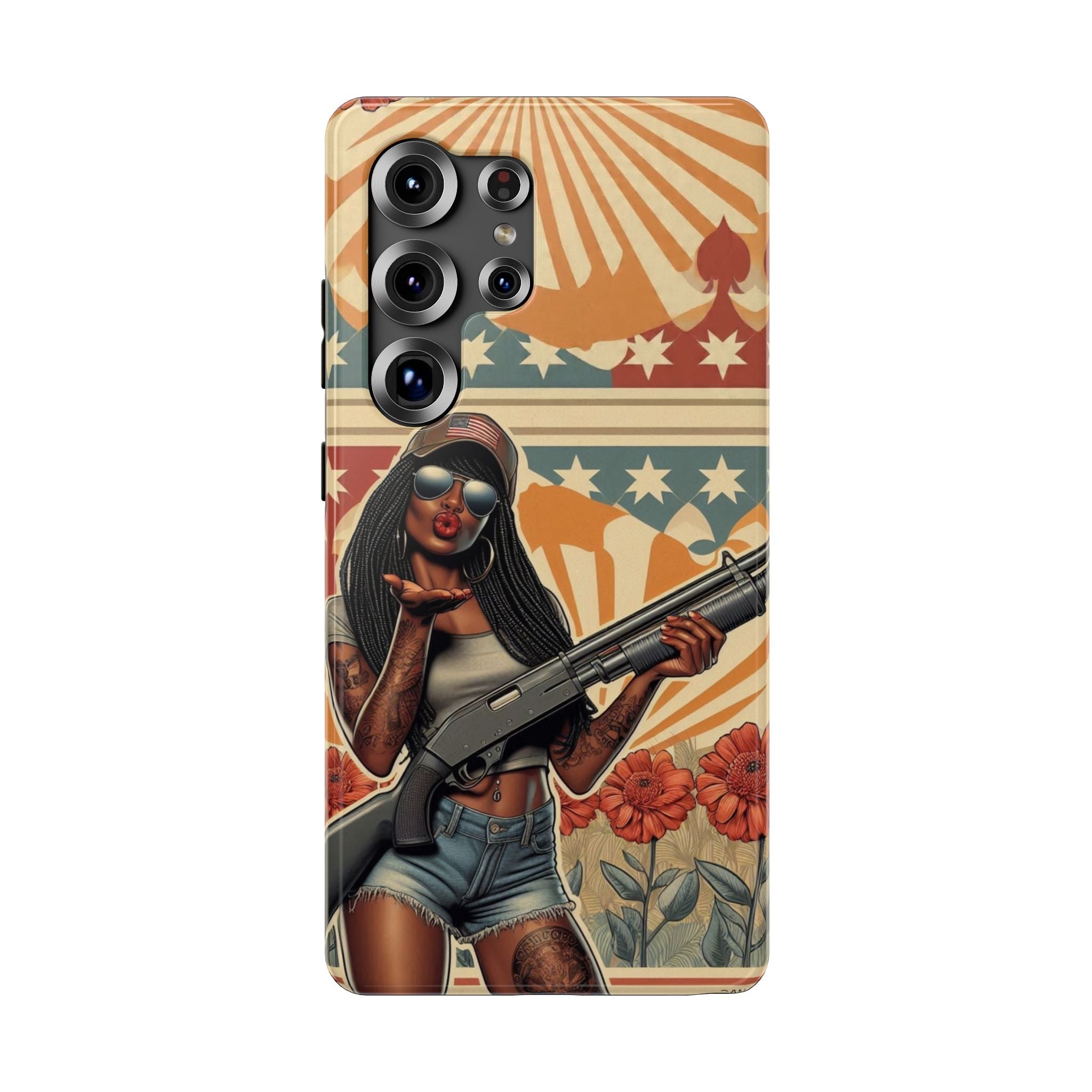 Americana 12 Gauge Pinup Girl - Impact‑Resistant Phone Case   Samsung Galaxy Series S22 / S22+ / S22 Ultra - S25 / S25+ / S25 Ultra