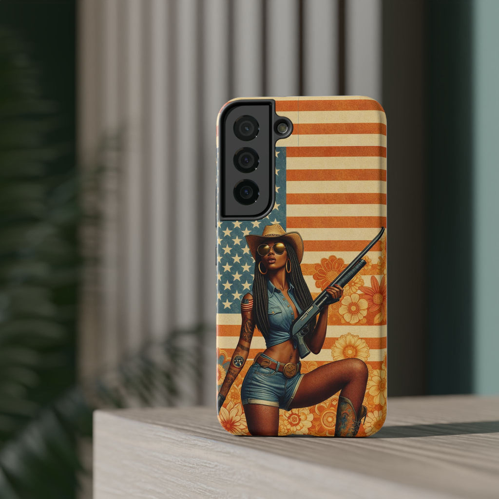 Americana 12 Gauge Pinup Girl - Impact‑Resistant Phone Case   Samsung Galaxy Series S22 / S22+ / S22 Ultra - S25 / S25+ / S25 Ultra