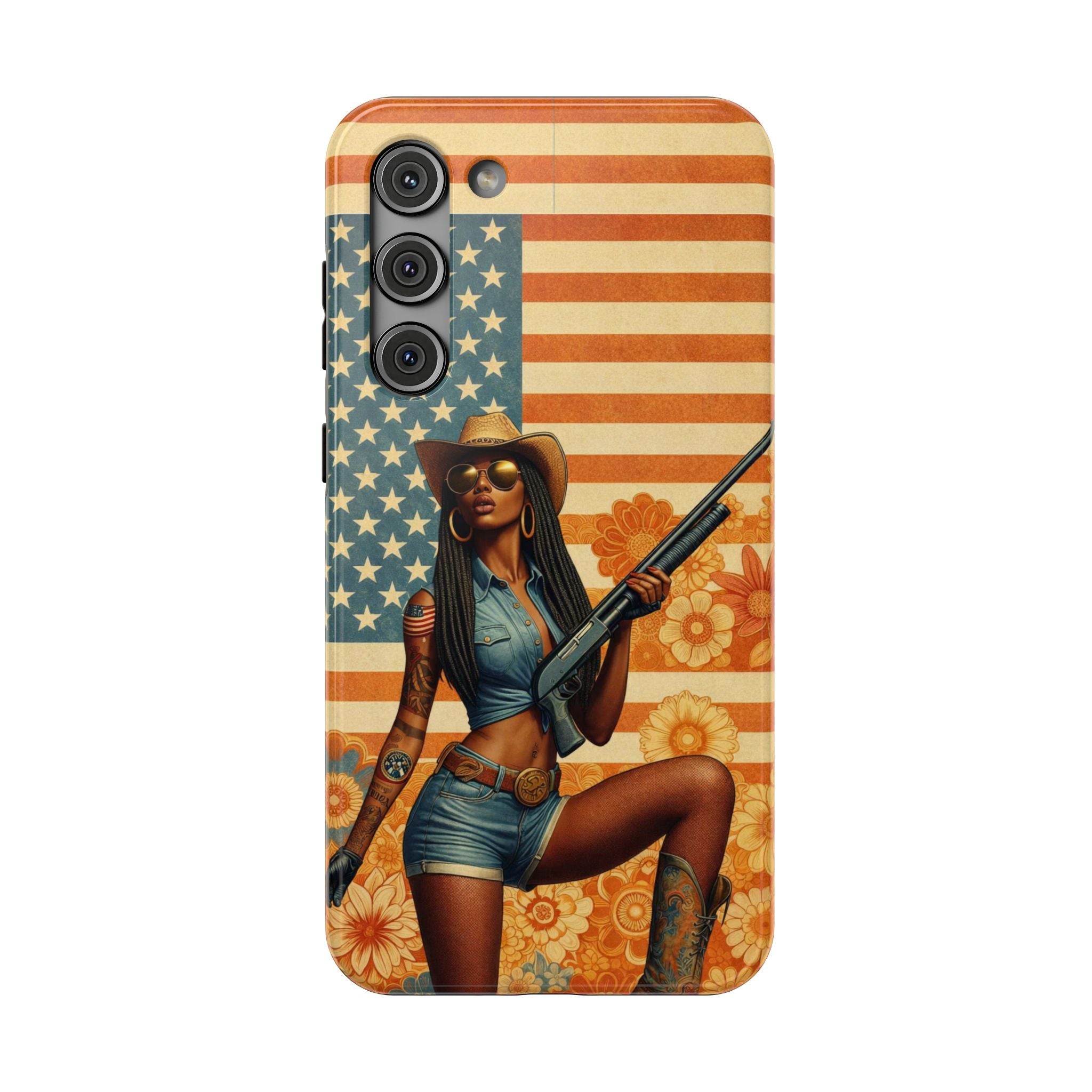 Americana 12 Gauge Pinup Girl - Impact‑Resistant Phone Case   Samsung Galaxy Series S22 / S22+ / S22 Ultra - S25 / S25+ / S25 Ultra