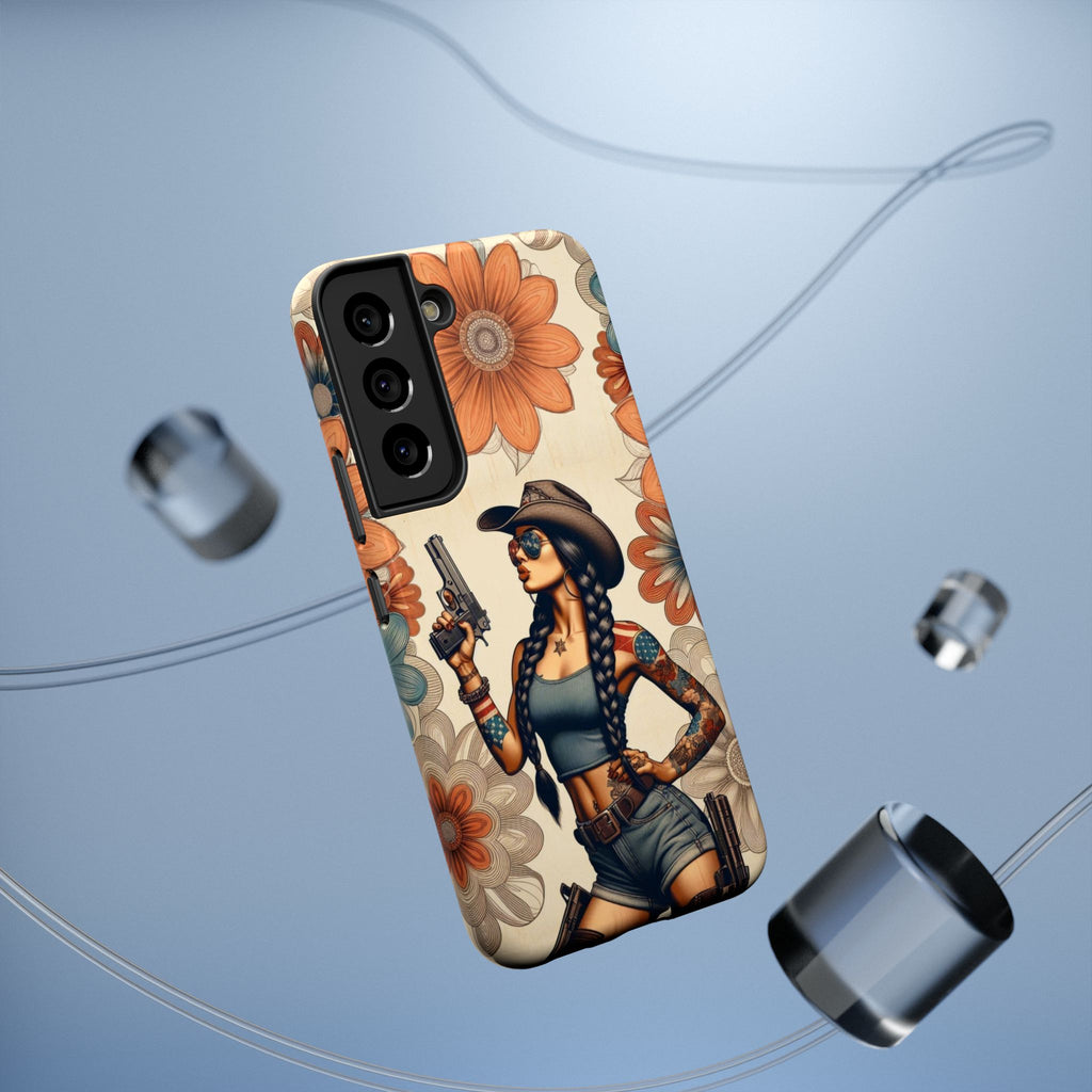 Americana 9mm Pinup Girl - Impact‑Resistant Phone Case   Samsung Galaxy Series S22 / S22+ / S22 Ultra - S25 / S25+ / S25 Ultra