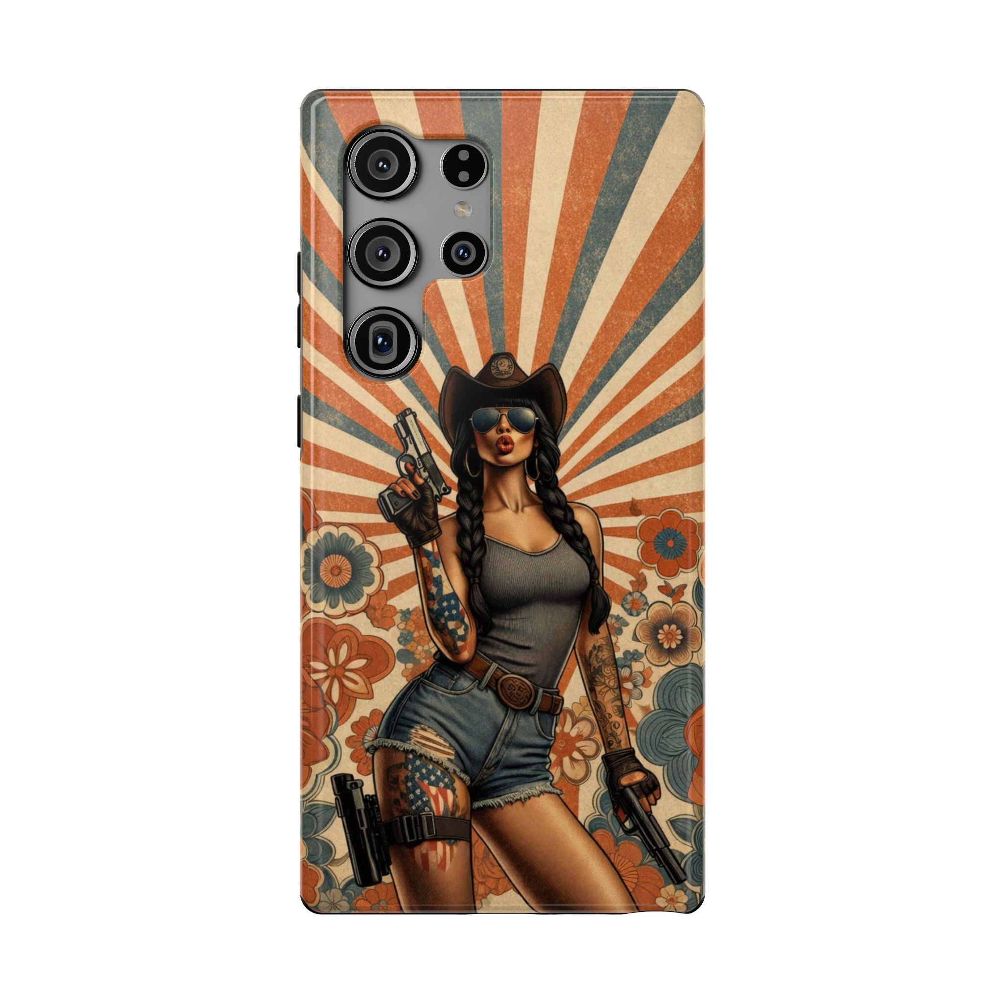 Americana 9mm Pinup Girl - Impact‑Resistant Phone Case   Samsung Galaxy Series S22 / S22+ / S22 Ultra - S25 / S25+ / S25 Ultra
